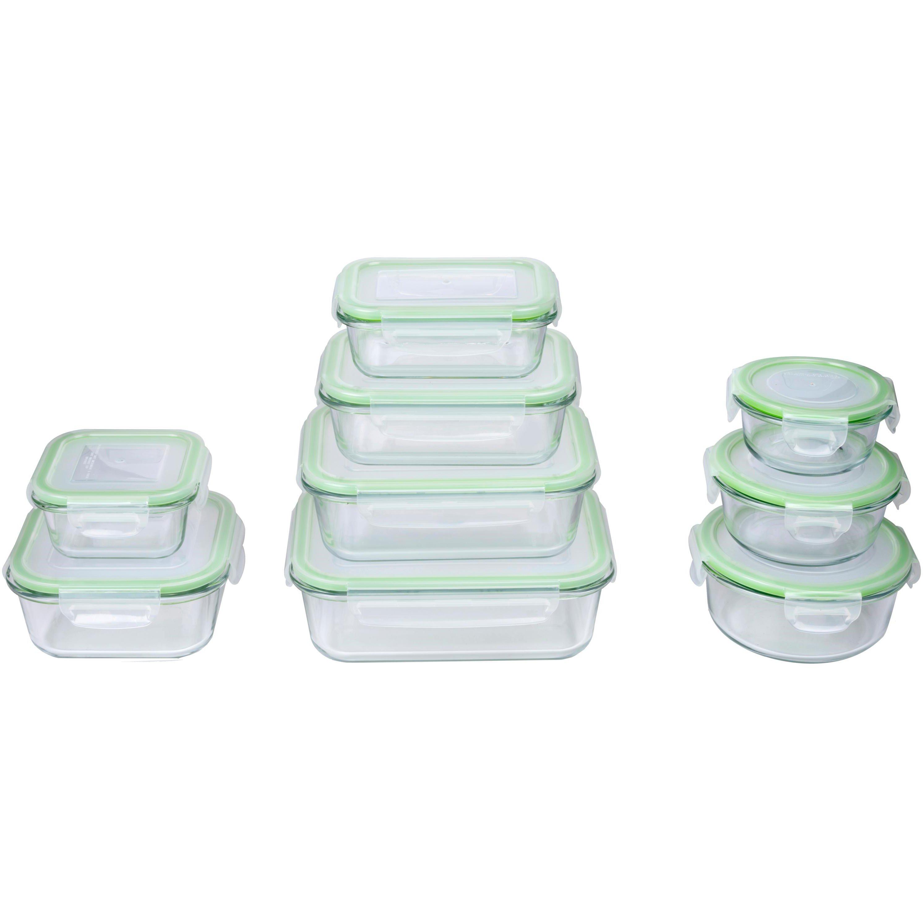 Multi - Alpina - Alpina Glass 9 Piece Food Containers With Plastic Lid - 1
