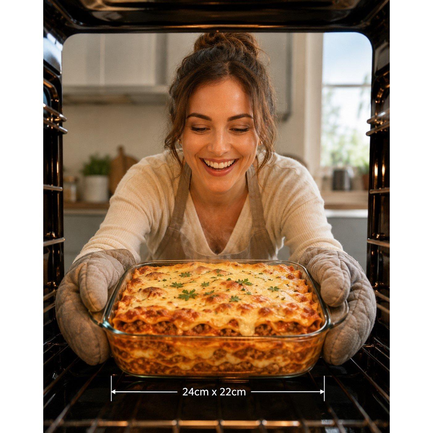 None - Alpina - ALPINA Glass Oven Dish 24.5x22x5cm 1.6L - 4