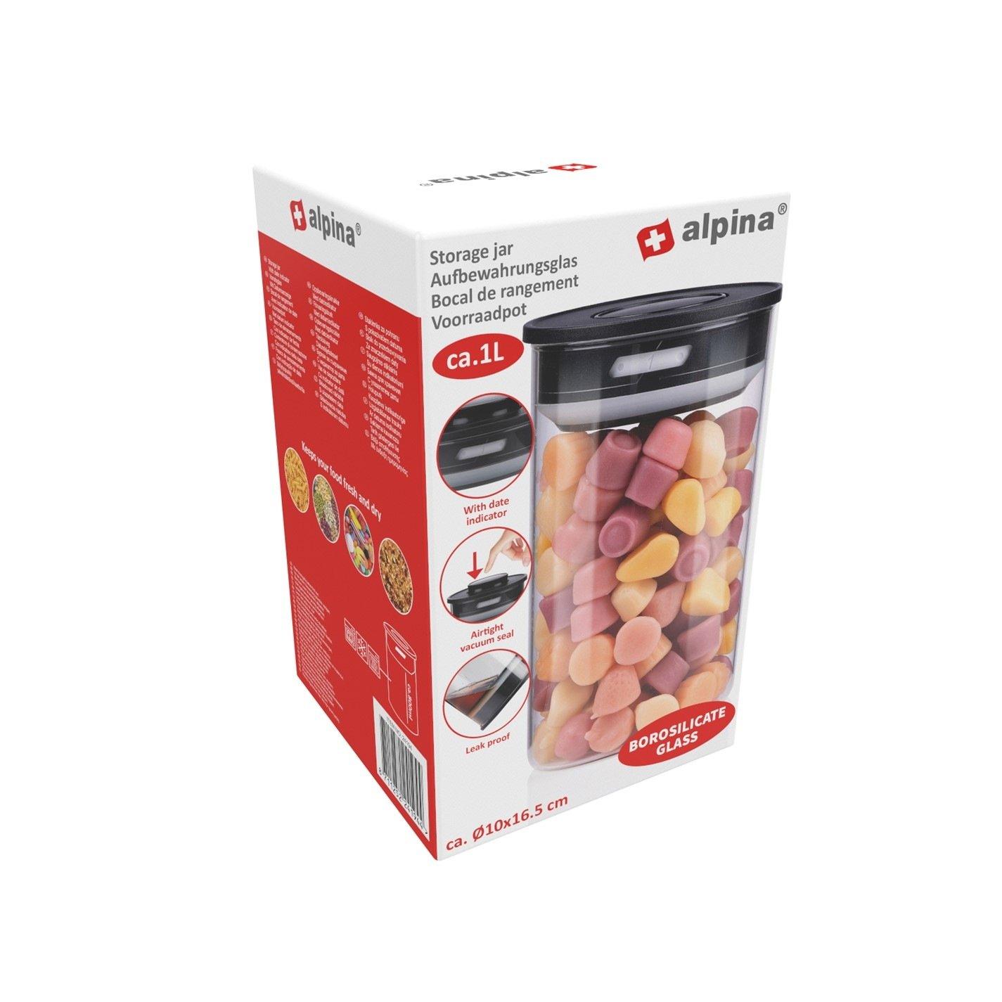 None - Alpina - Storage Jar 1L with Vacuum Lid - 3