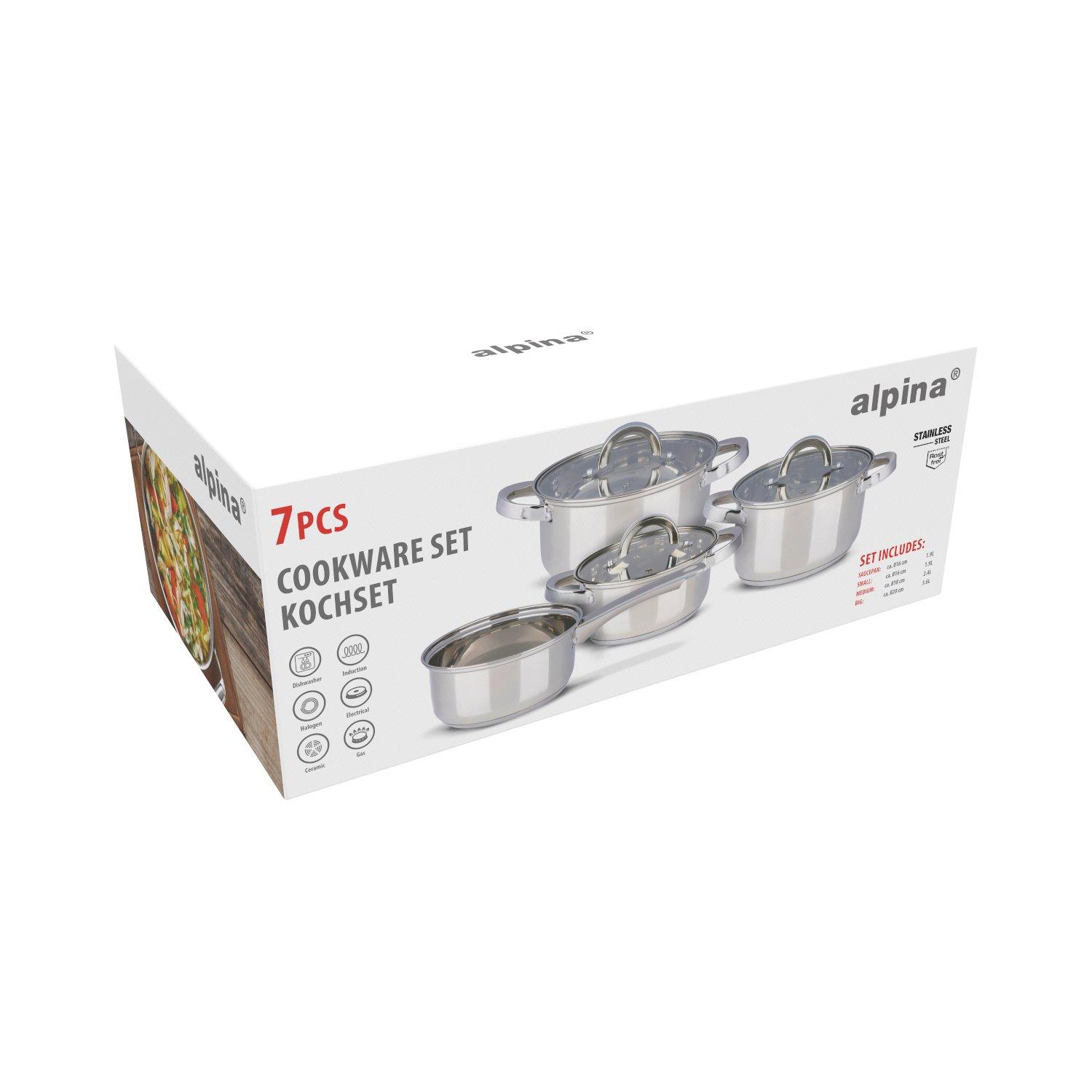 Silver - Alpina - Cookware Set O20cm Induction 3.6L - 1