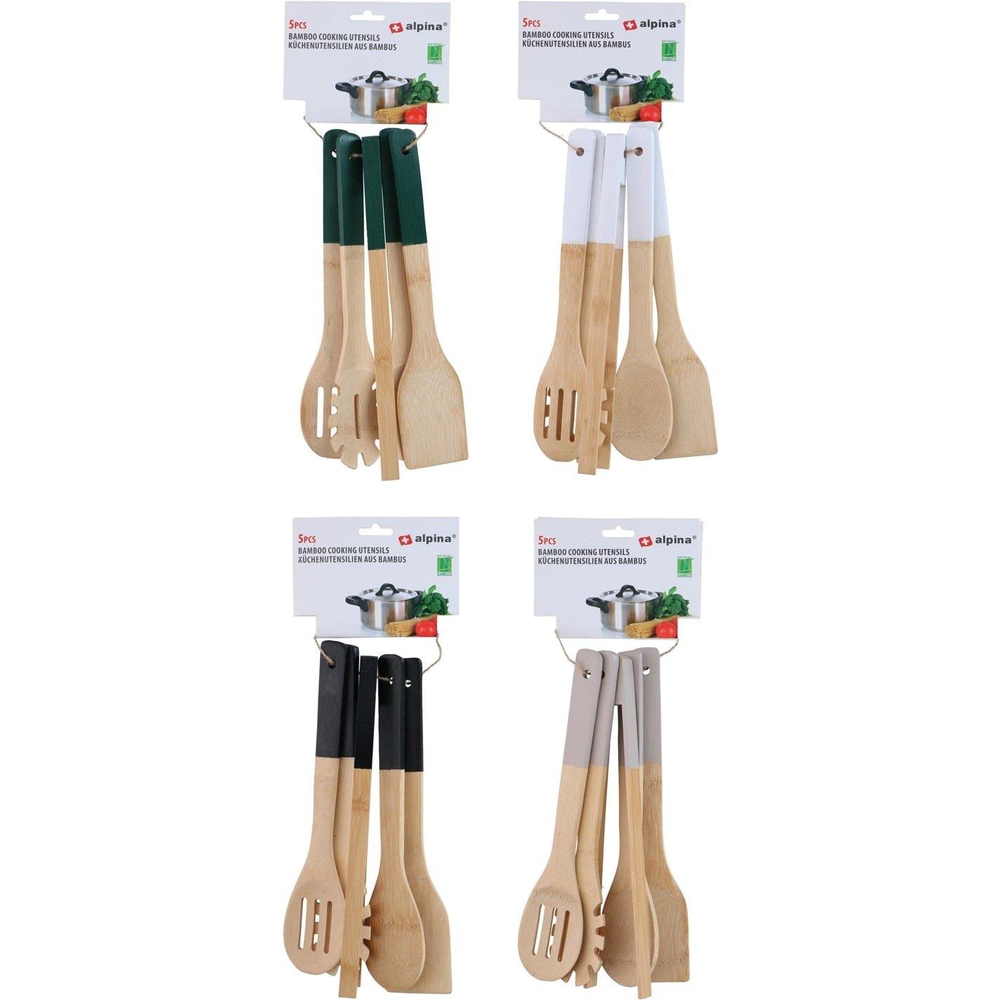 Wooden - Alpina - ALPINA Cooking Utensils Bamboo Set 30cm - 1
