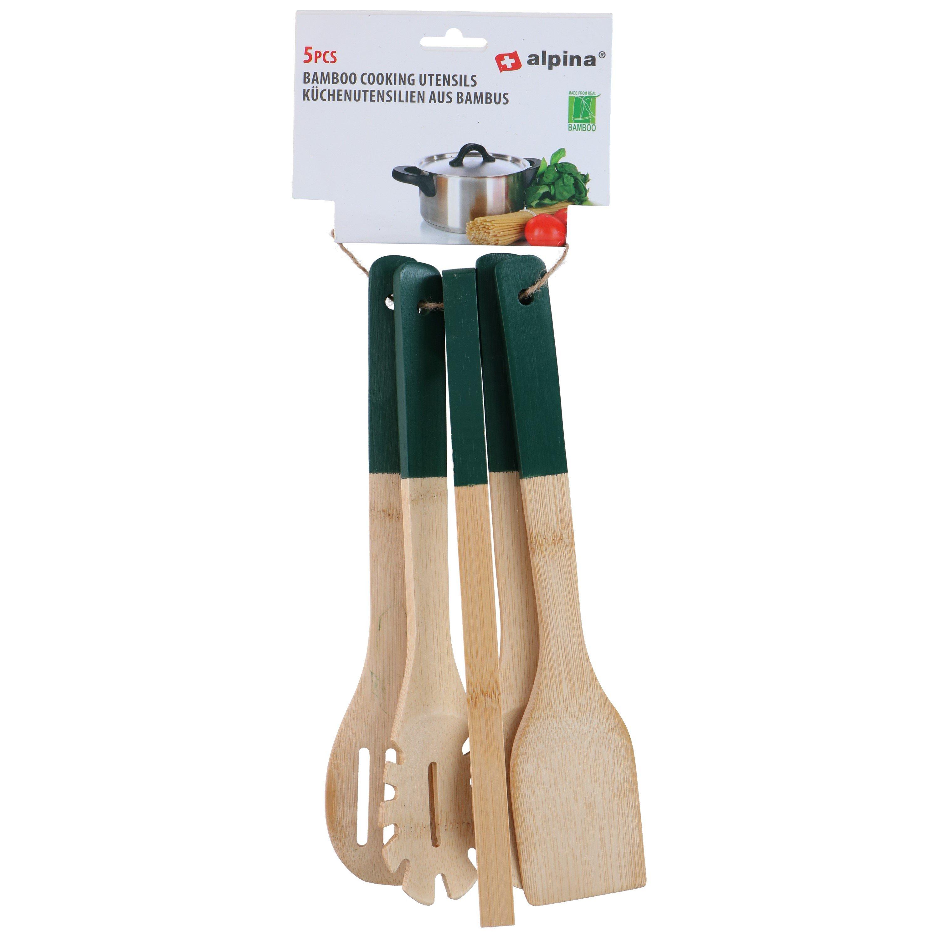 Wooden - Alpina - ALPINA Cooking Utensils Bamboo Set 30cm - 4
