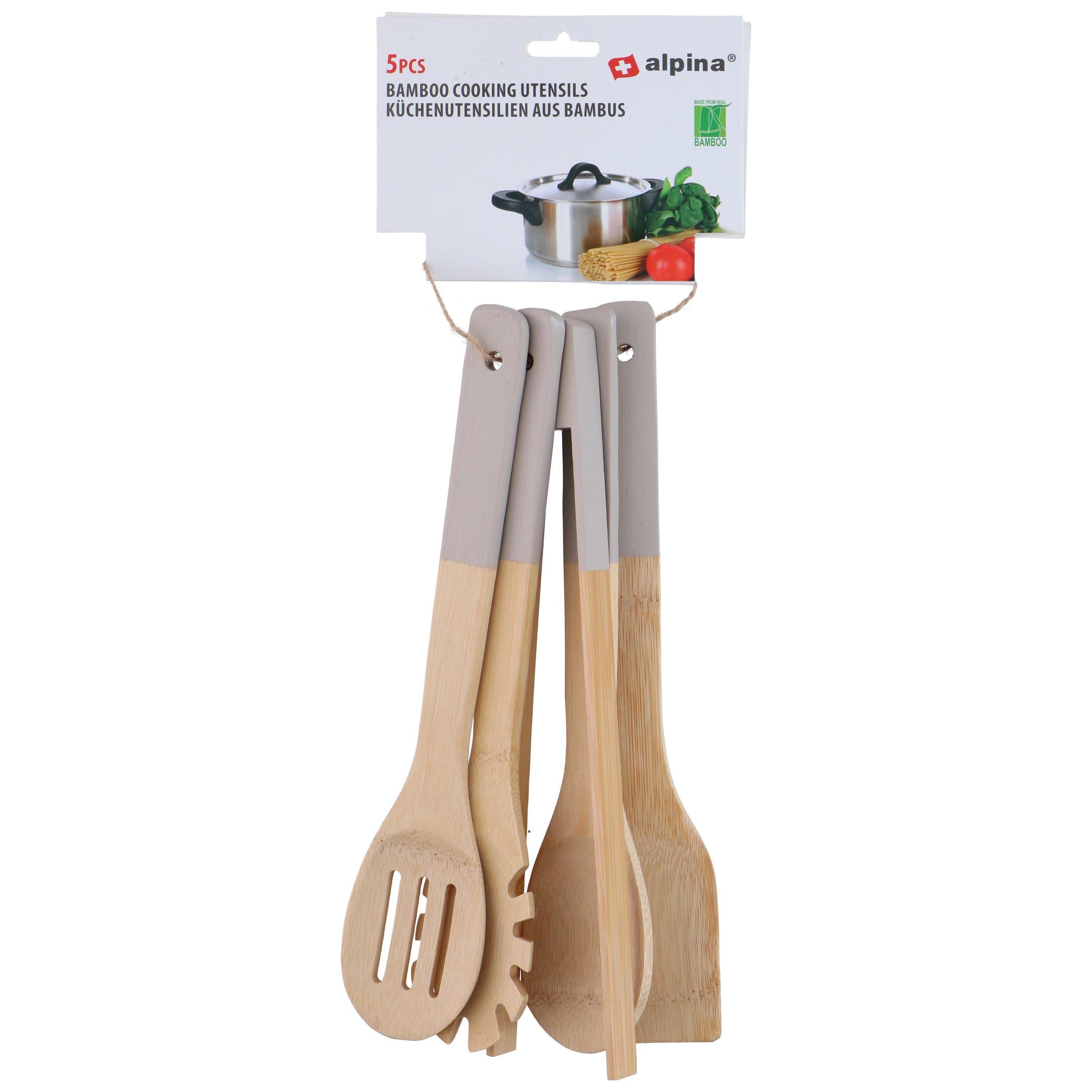 Wooden - Alpina - ALPINA Cooking Utensils Bamboo Set 30cm - 5