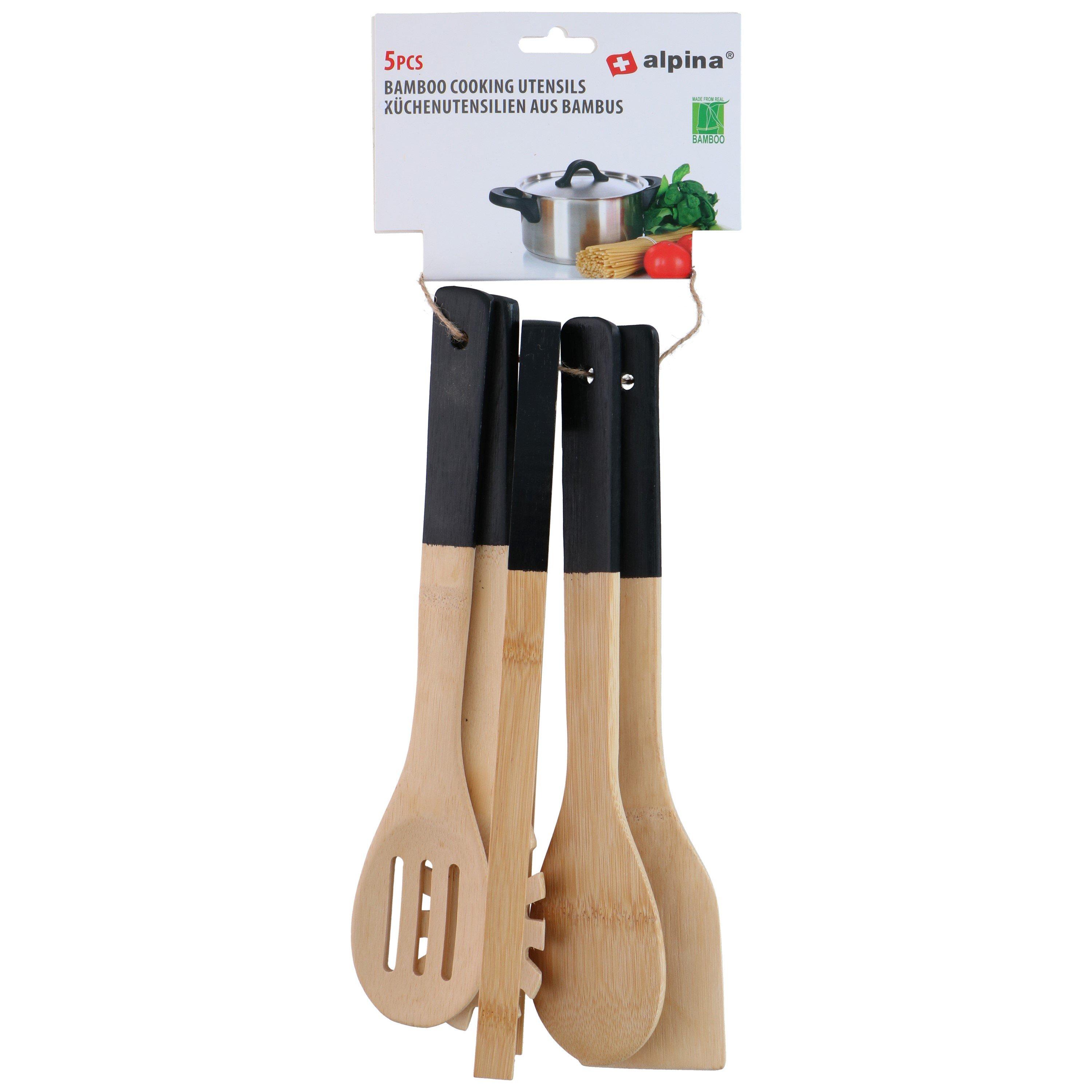 Wooden - Alpina - ALPINA Cooking Utensils Bamboo Set 30cm - 6