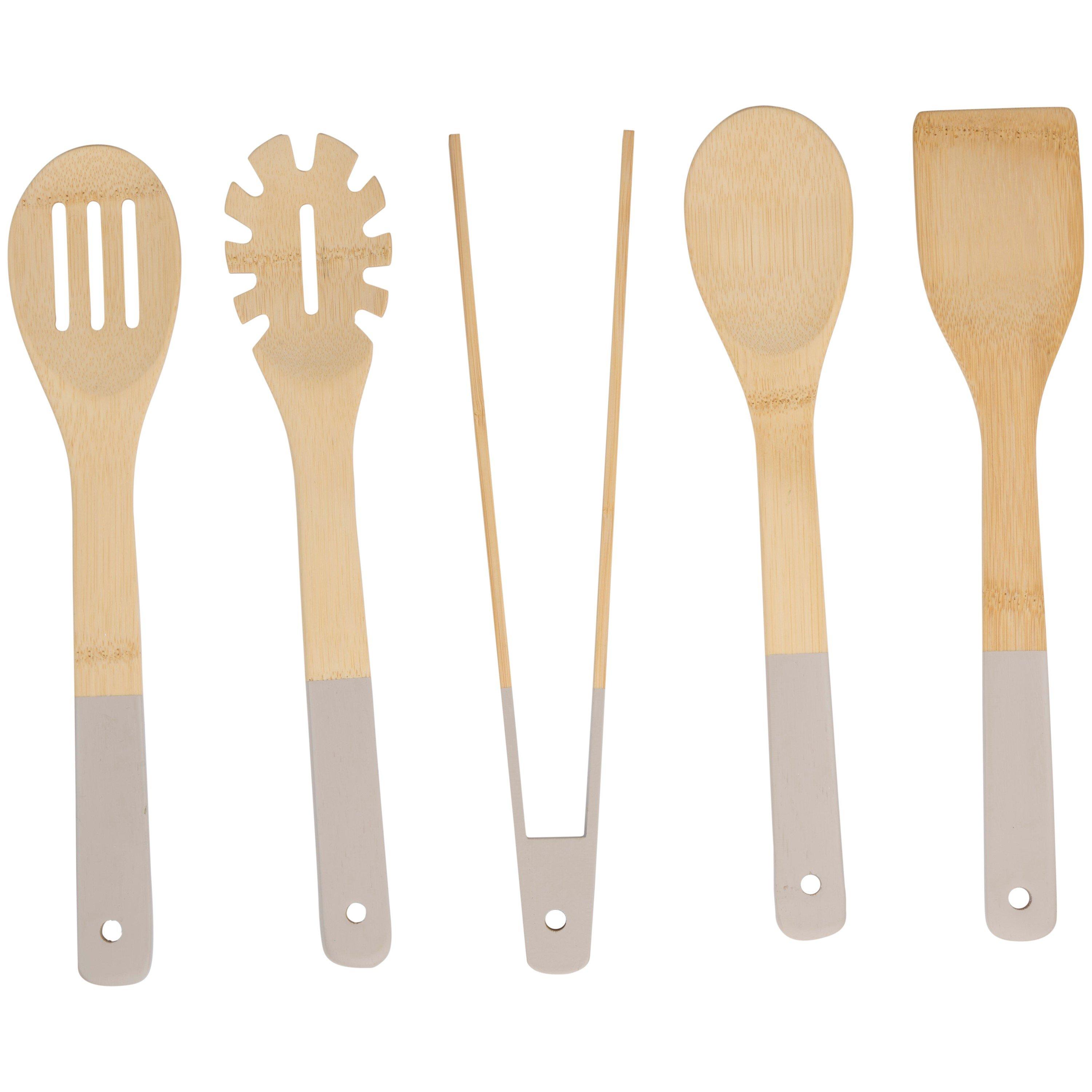 Wooden - Alpina - ALPINA Cooking Utensils Bamboo Set 30cm - 7