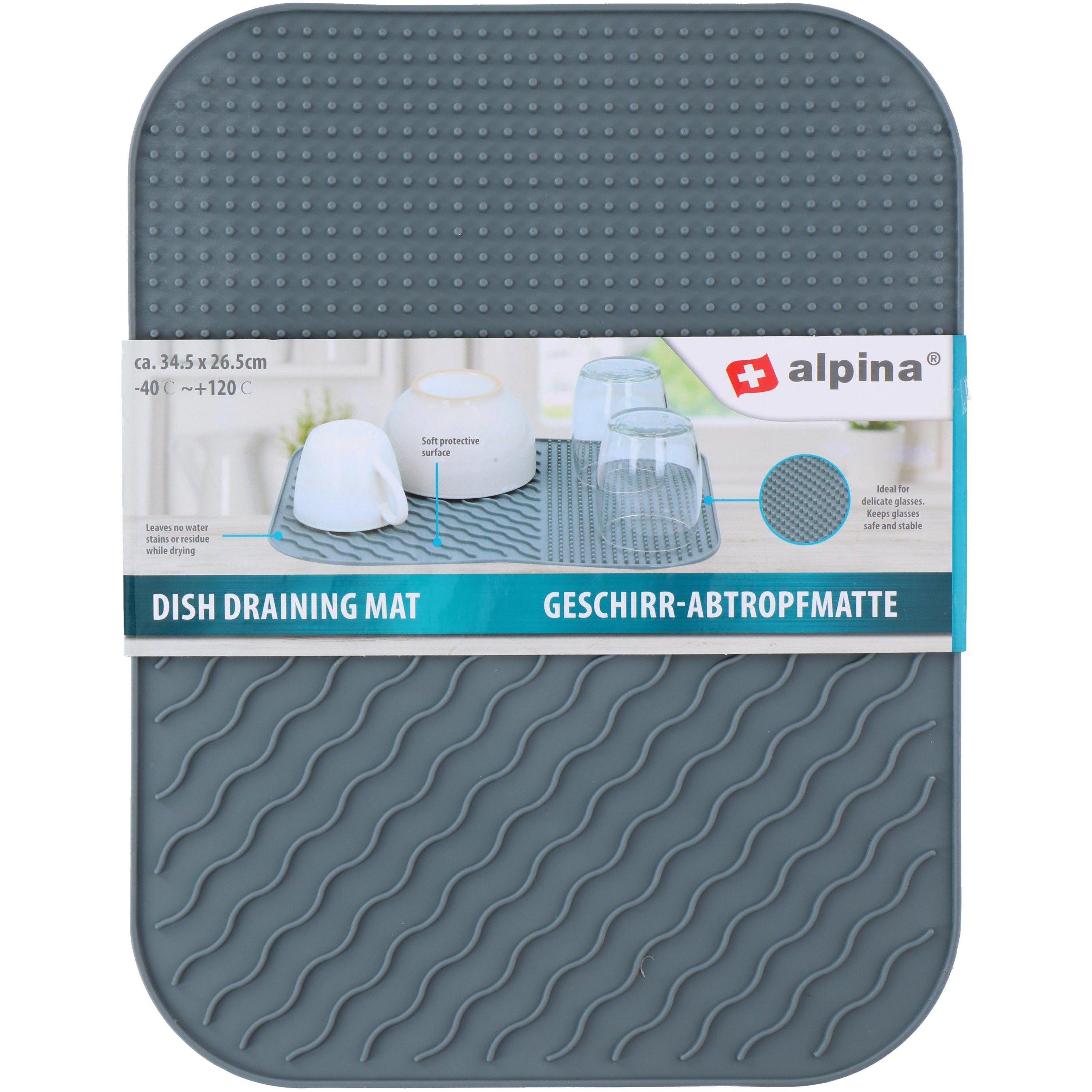 Grey - Alpina - Drain Mat Dish Tray - 1