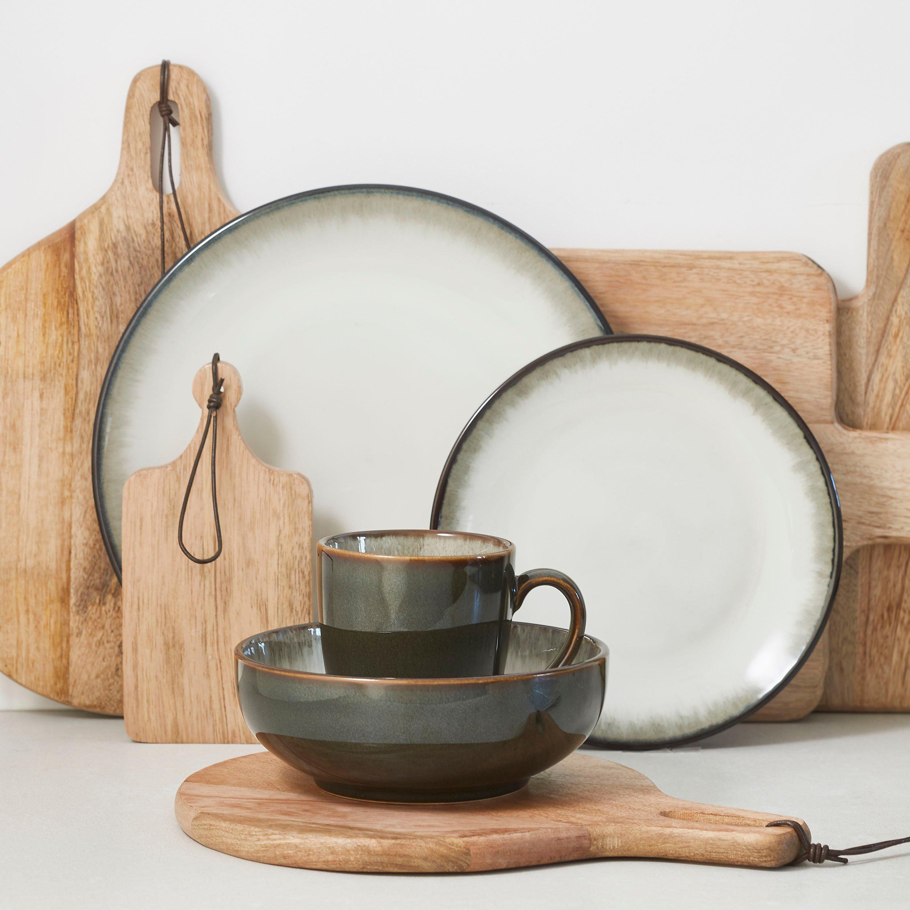 35x28x1cm - Mica - Duko plate round brown - 2