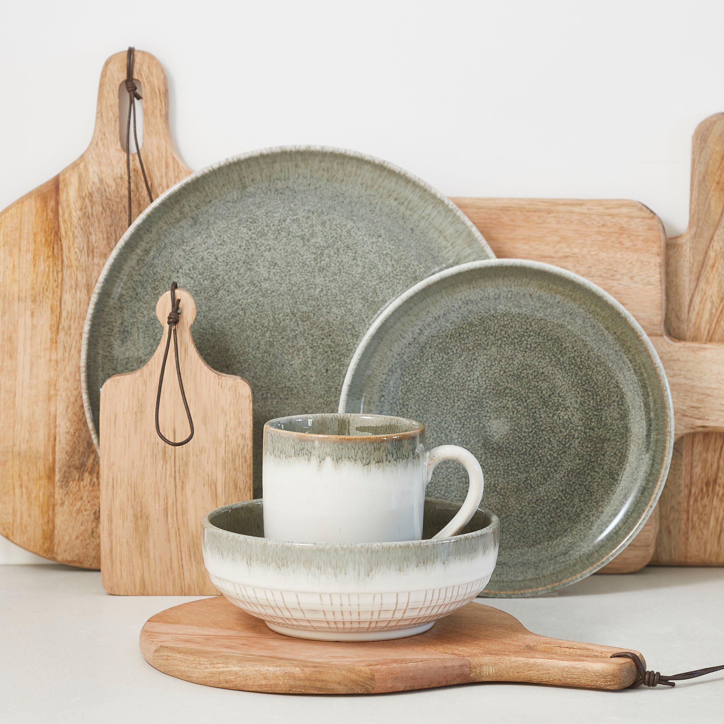 35x28x1cm - Mica - Duko plate round brown - 3