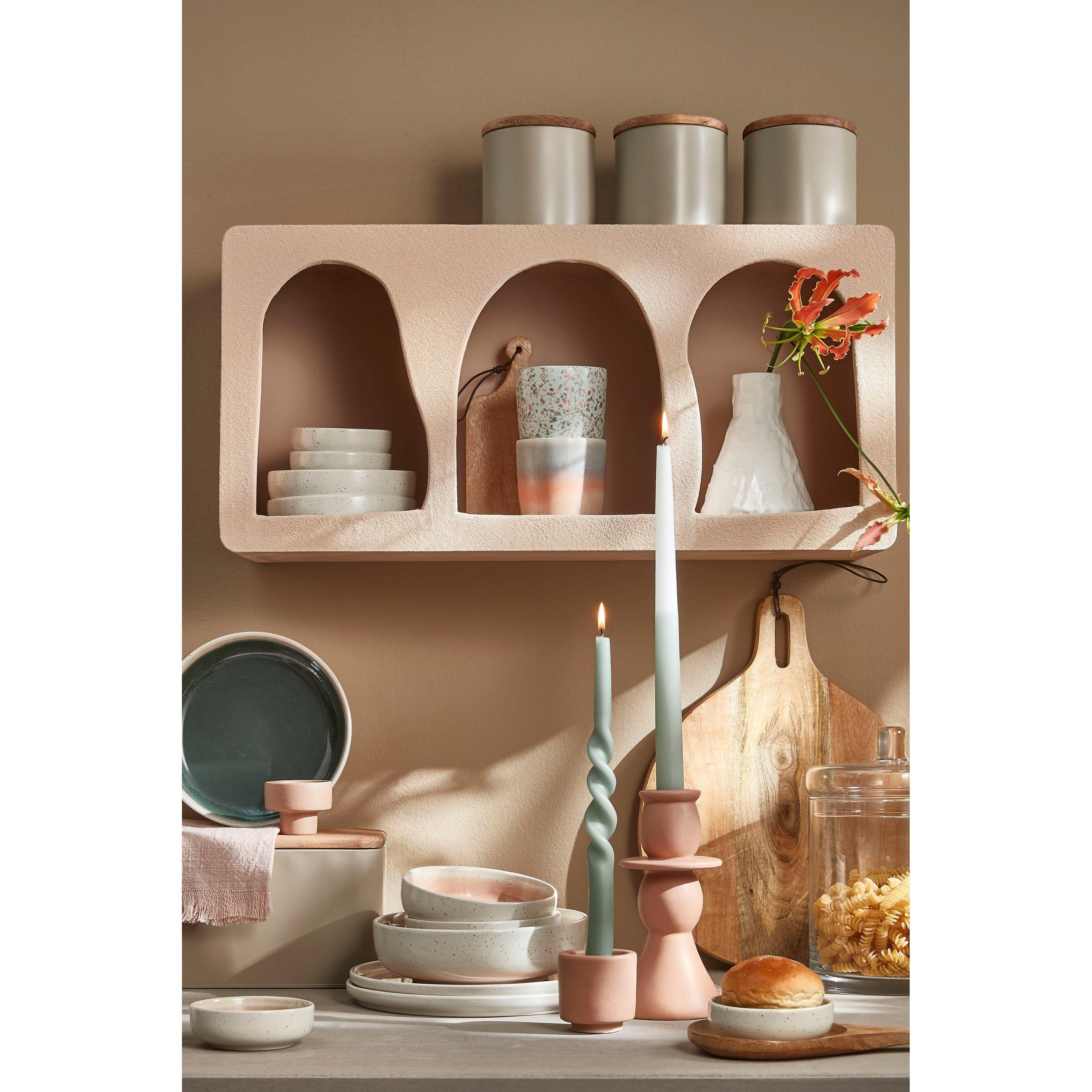 35x28x1cm - Mica - Duko plate round brown - 5