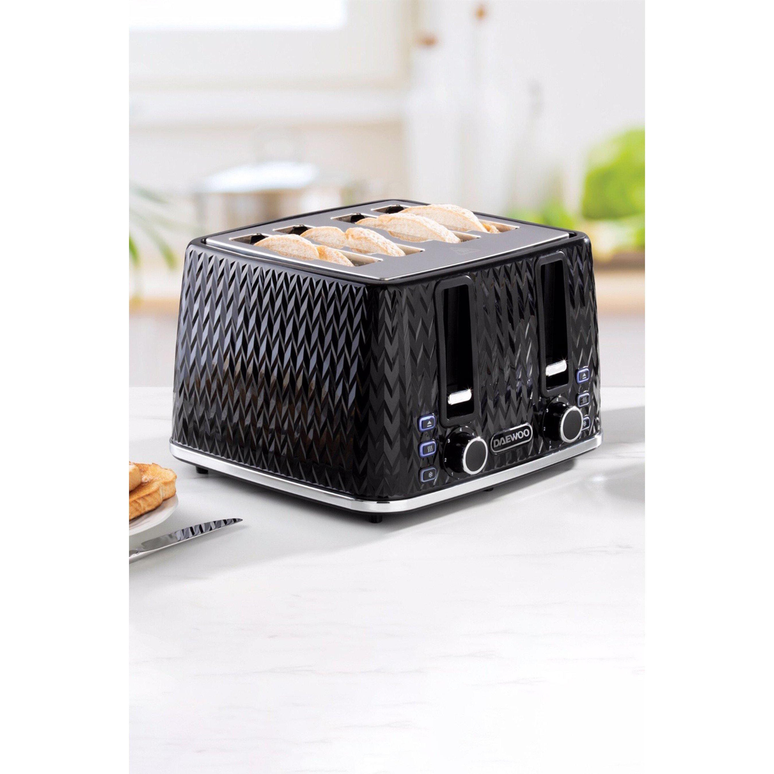 Daewoo Electricals  Argyle 4 Slice Toaster Black - 1