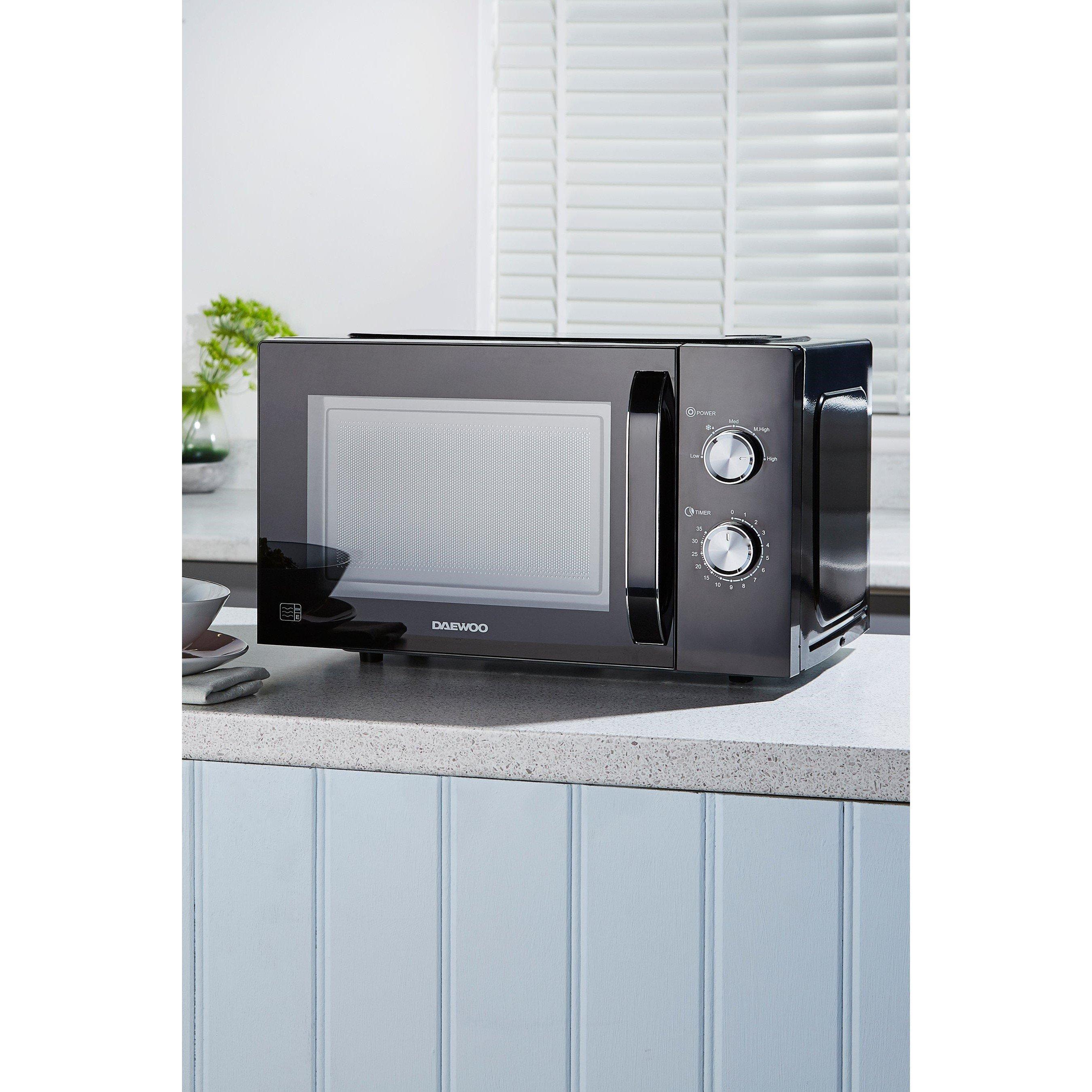 Black - Daewoo Electricals - 23L BLACK 800W MICROWAVE - KOR8A07