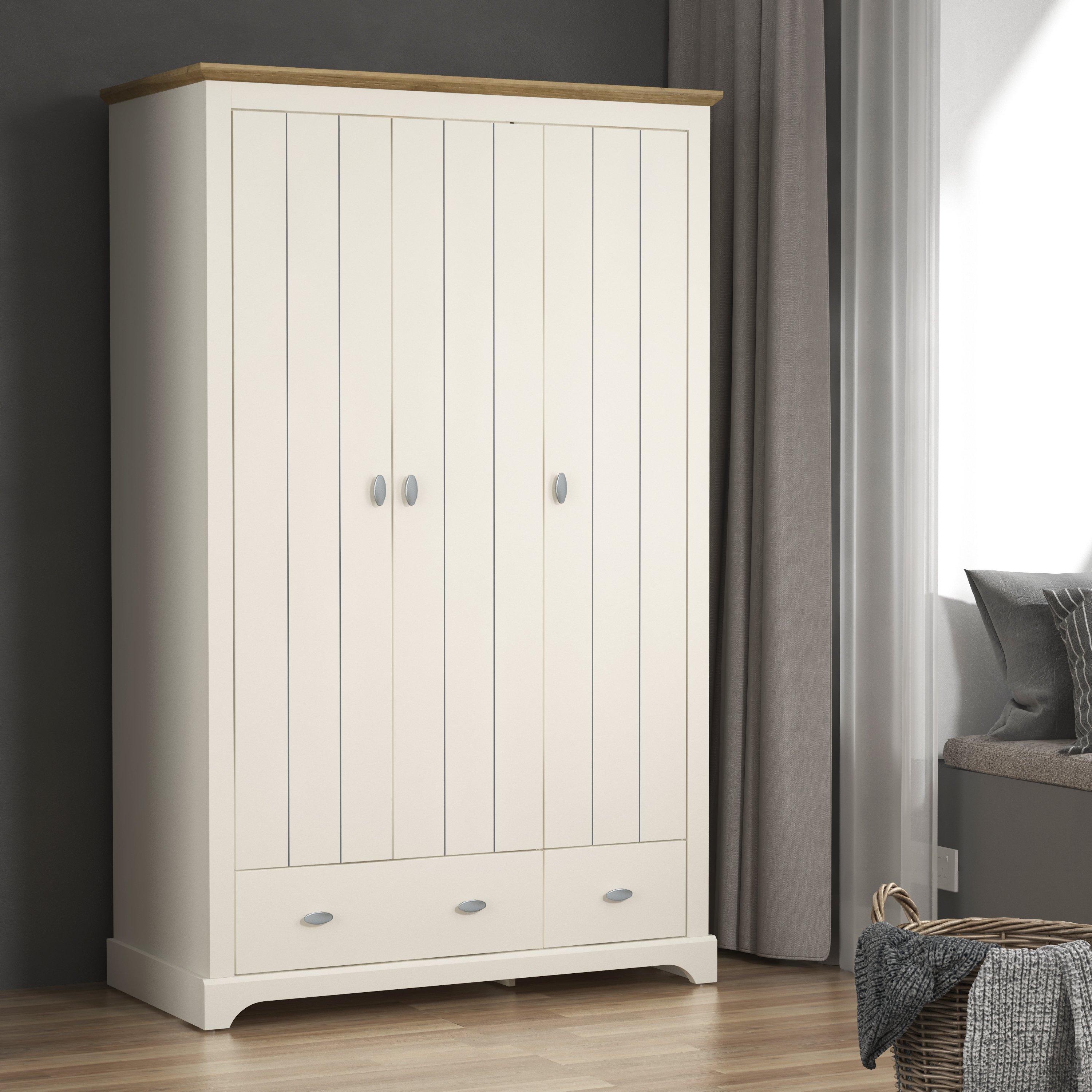 Cream - Homelife - Tetbury 3 Door Wardrobe - 2
