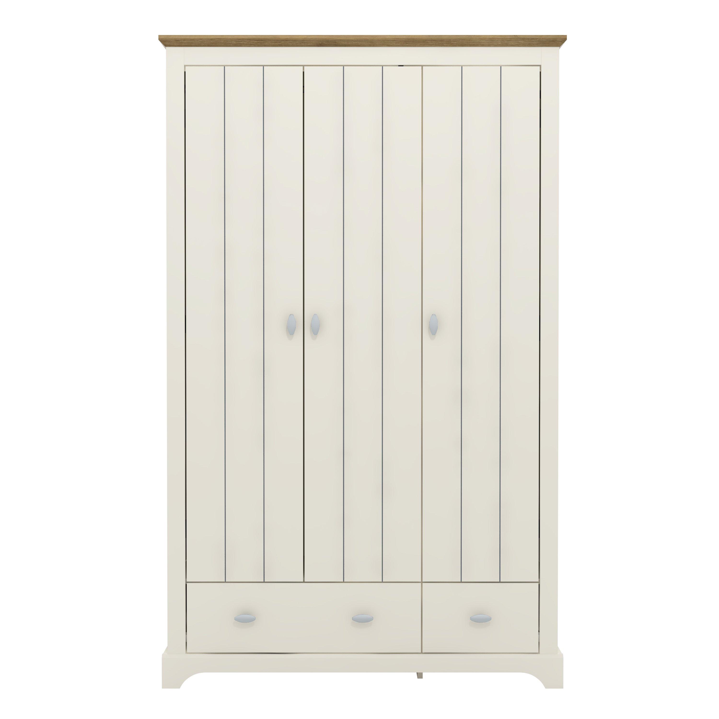 Cream - Homelife - Tetbury 3 Door Wardrobe - 4
