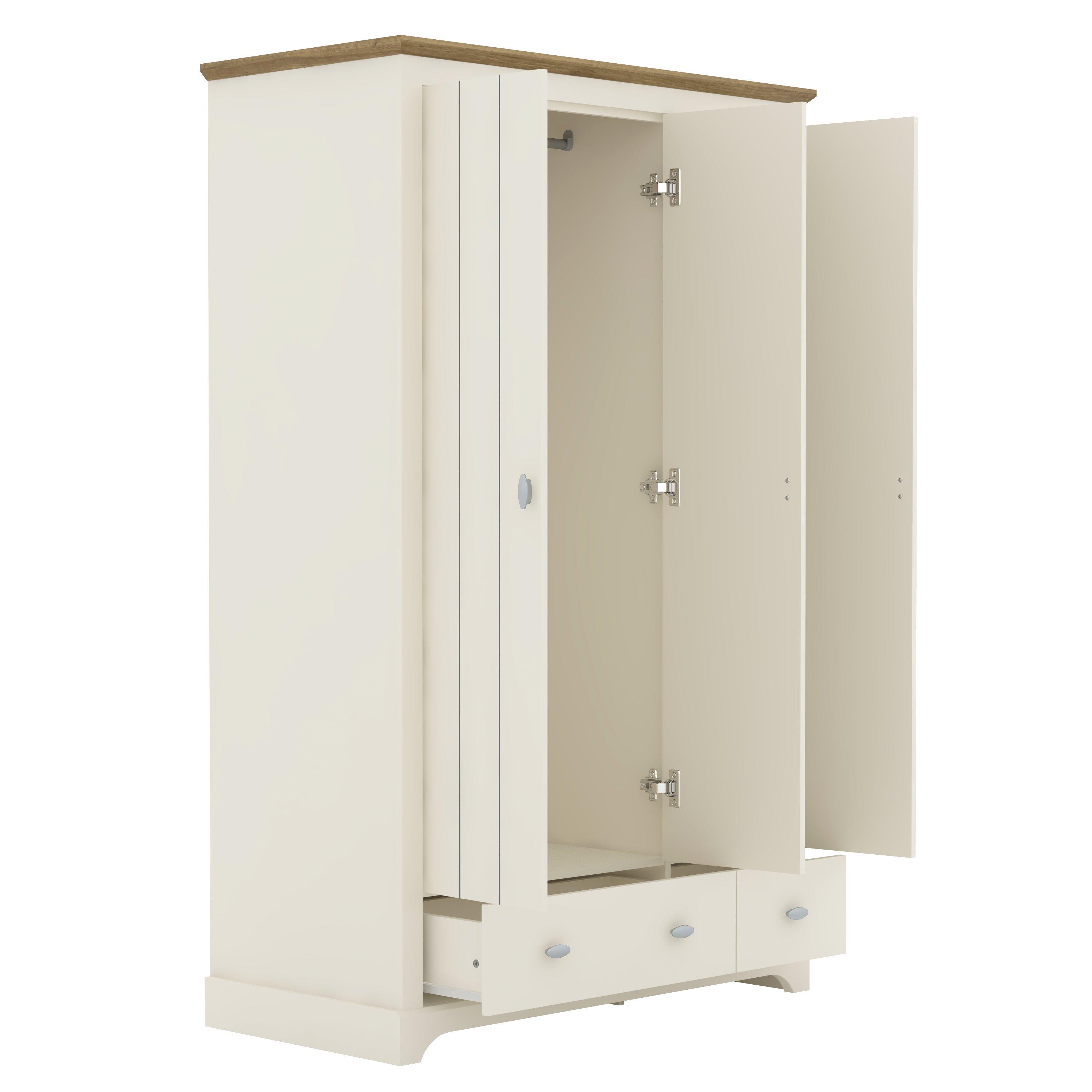 Cream - Homelife - Tetbury 3 Door Wardrobe - 6