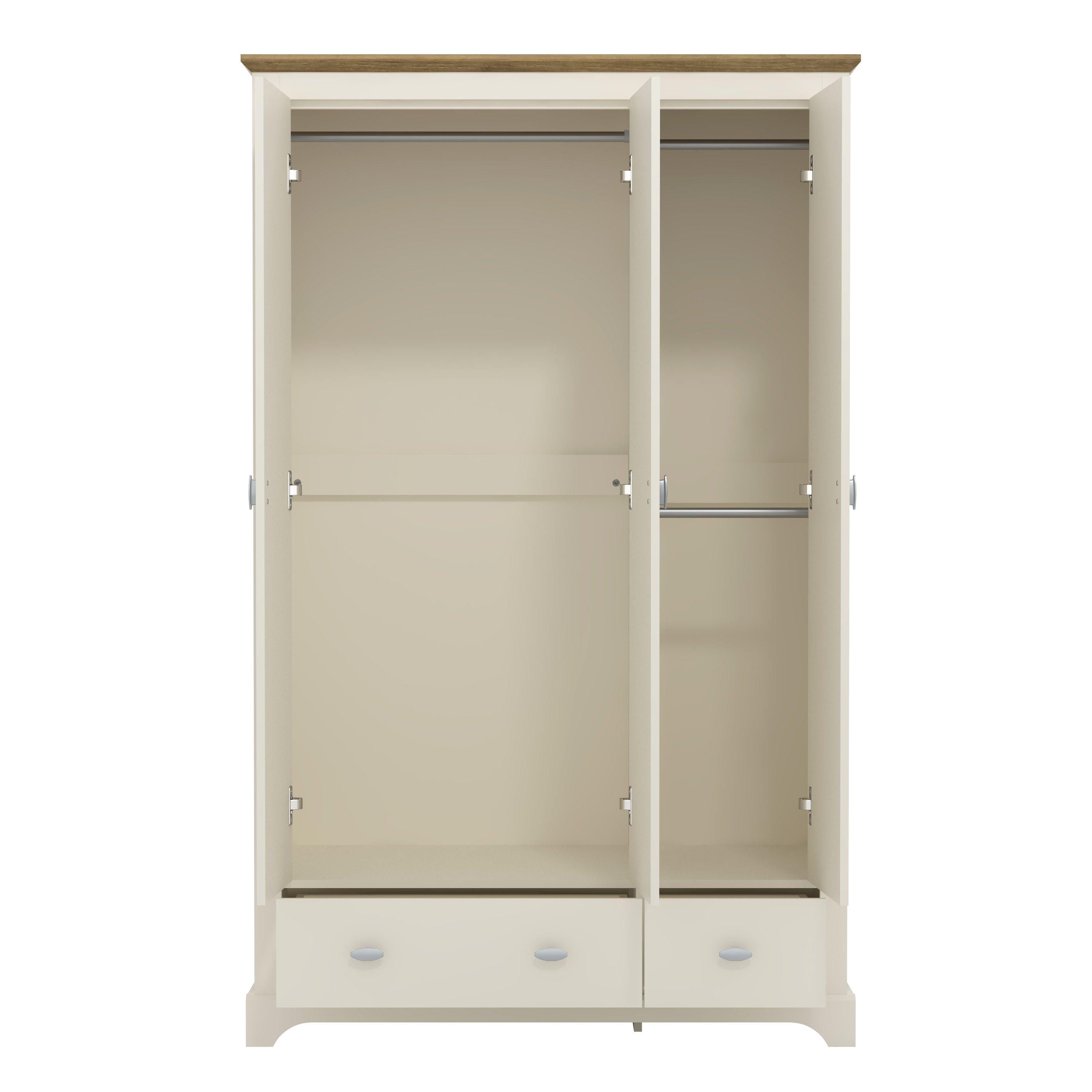 Cream - Homelife - Tetbury 3 Door Wardrobe - 7