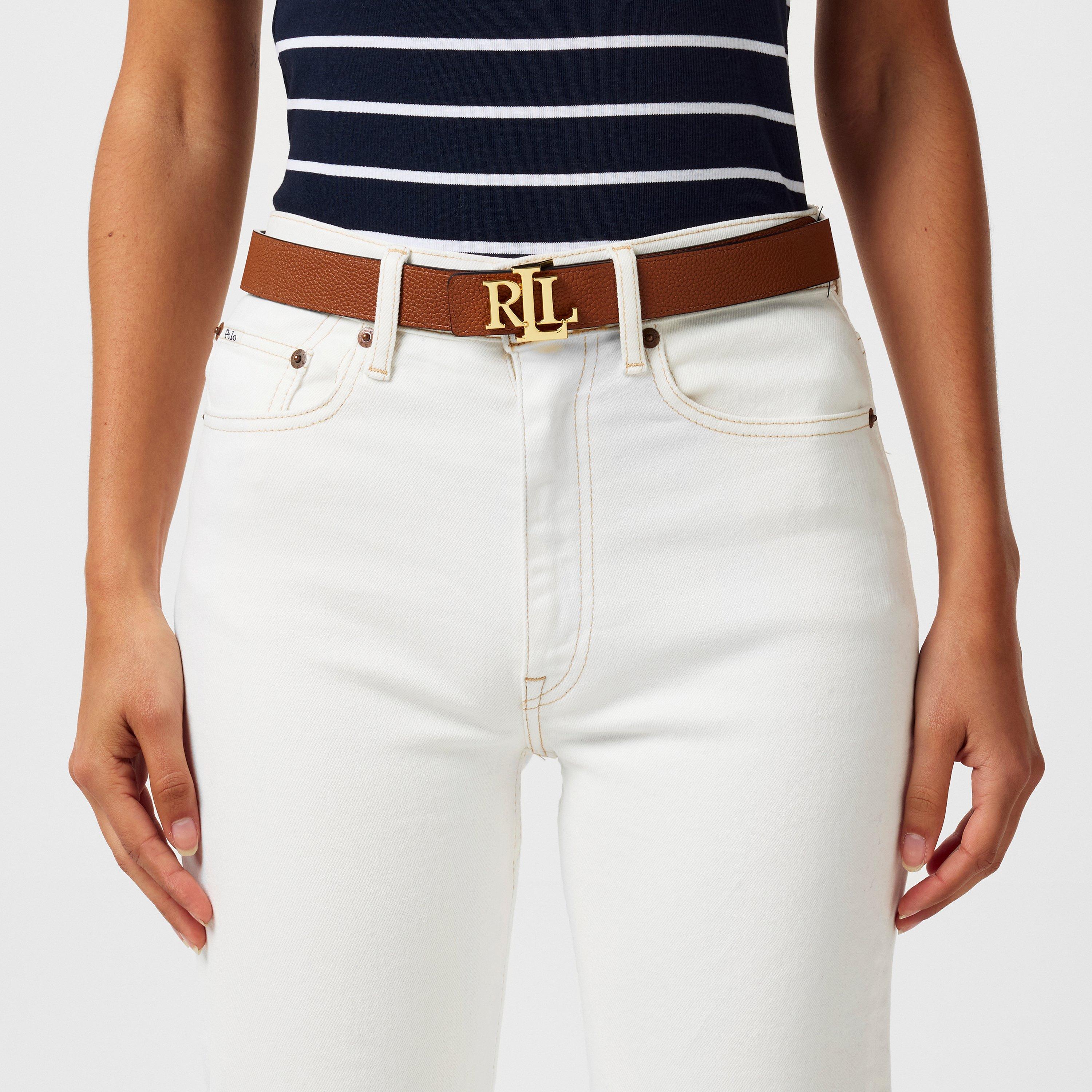 Black/Tan - Lauren by Ralph Lauren - Women's Reversible Leather Belt - 2