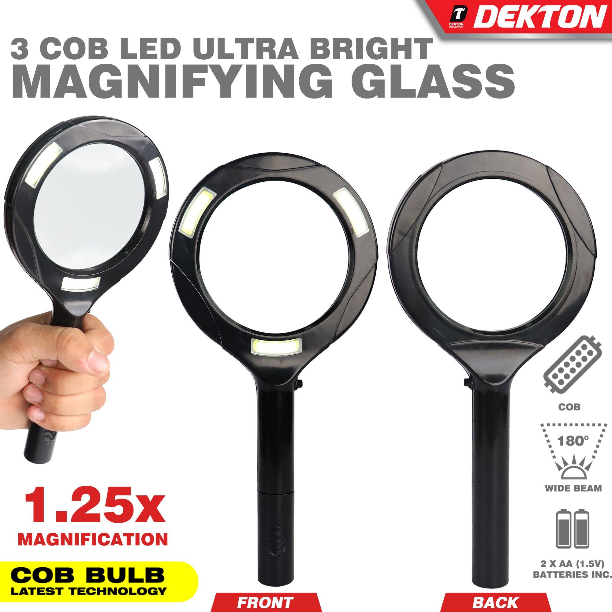 Negro - Dekton - Dekton Led Ultra Bright 3 COB LED Magnifying Glass - 3