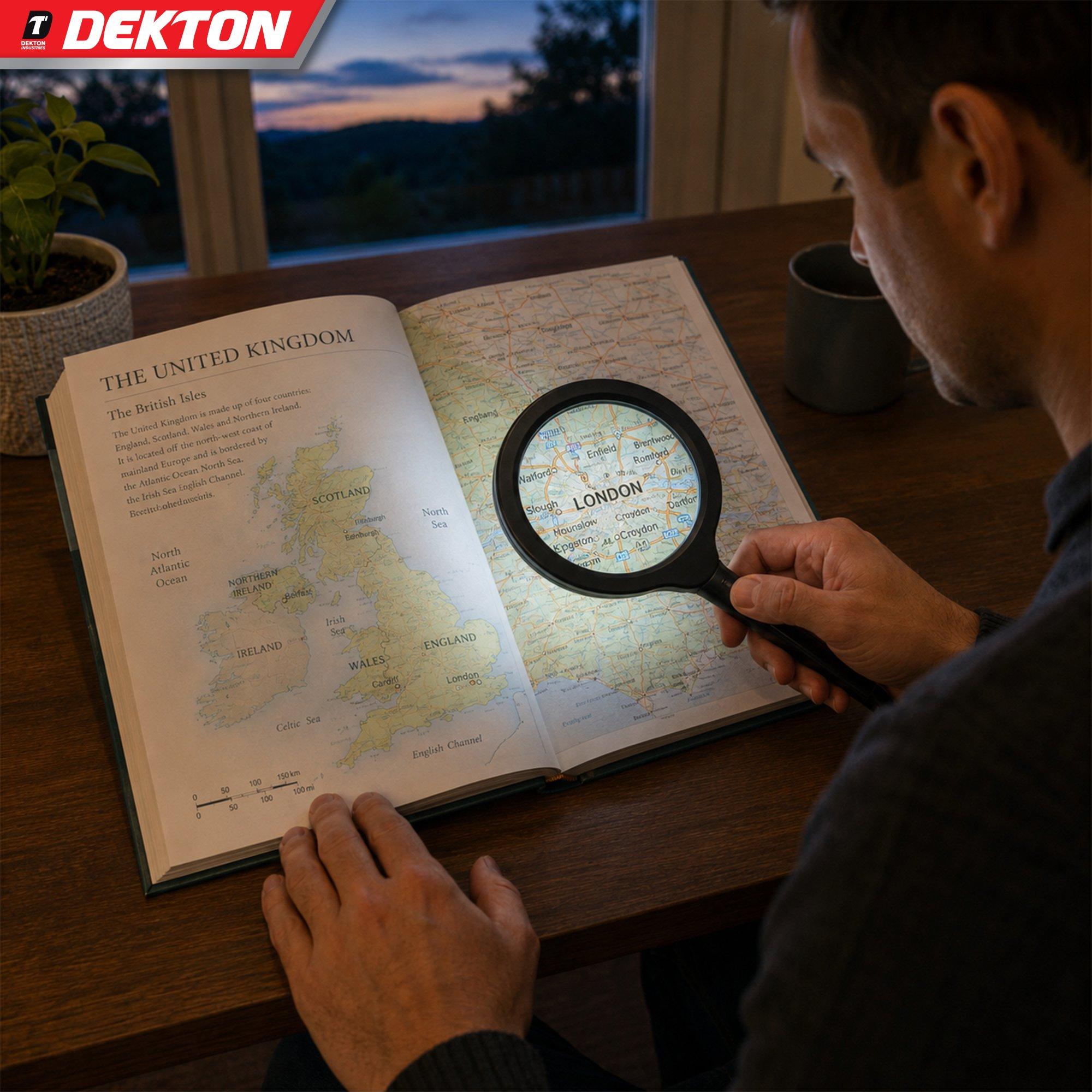 Negro - Dekton - Dekton Led Ultra Bright 3 COB LED Magnifying Glass - 6
