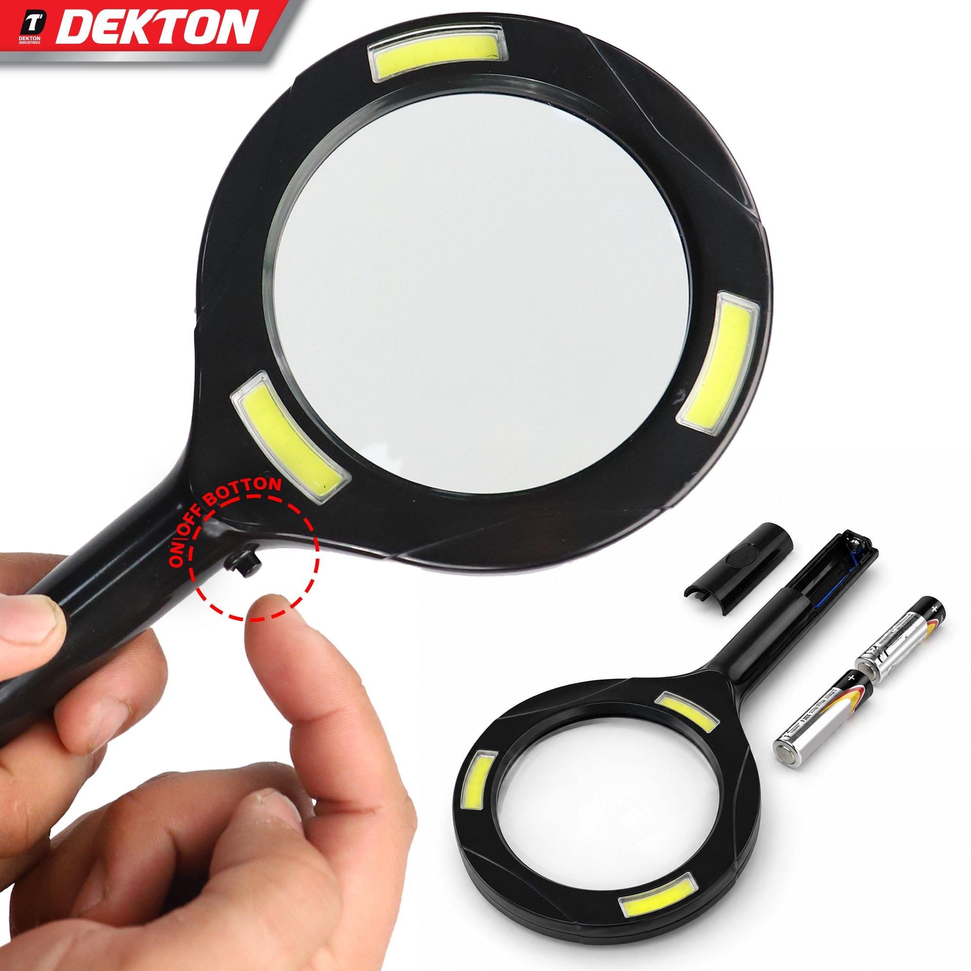 Negro - Dekton - Dekton Led Ultra Bright 3 COB LED Magnifying Glass - 7