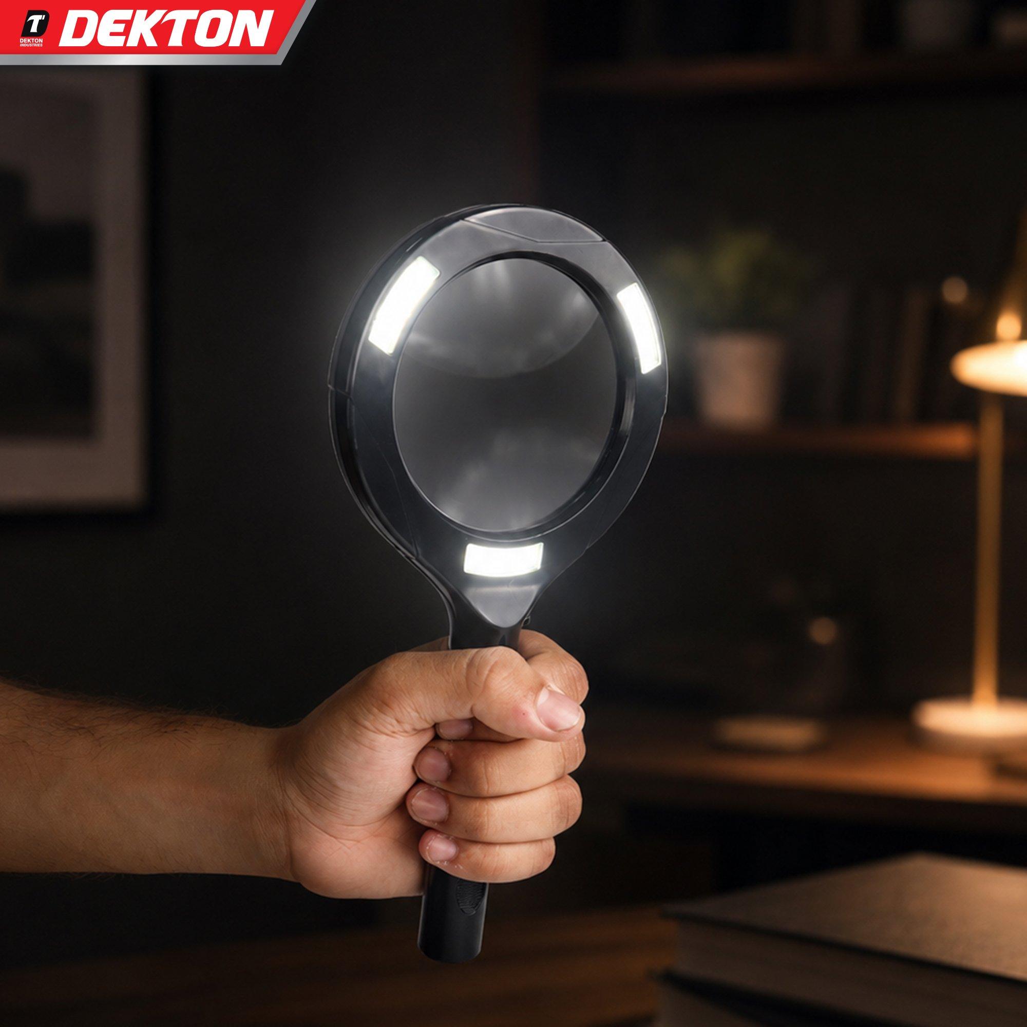 Negro - Dekton - Dekton Led Ultra Bright 3 COB LED Magnifying Glass - 8