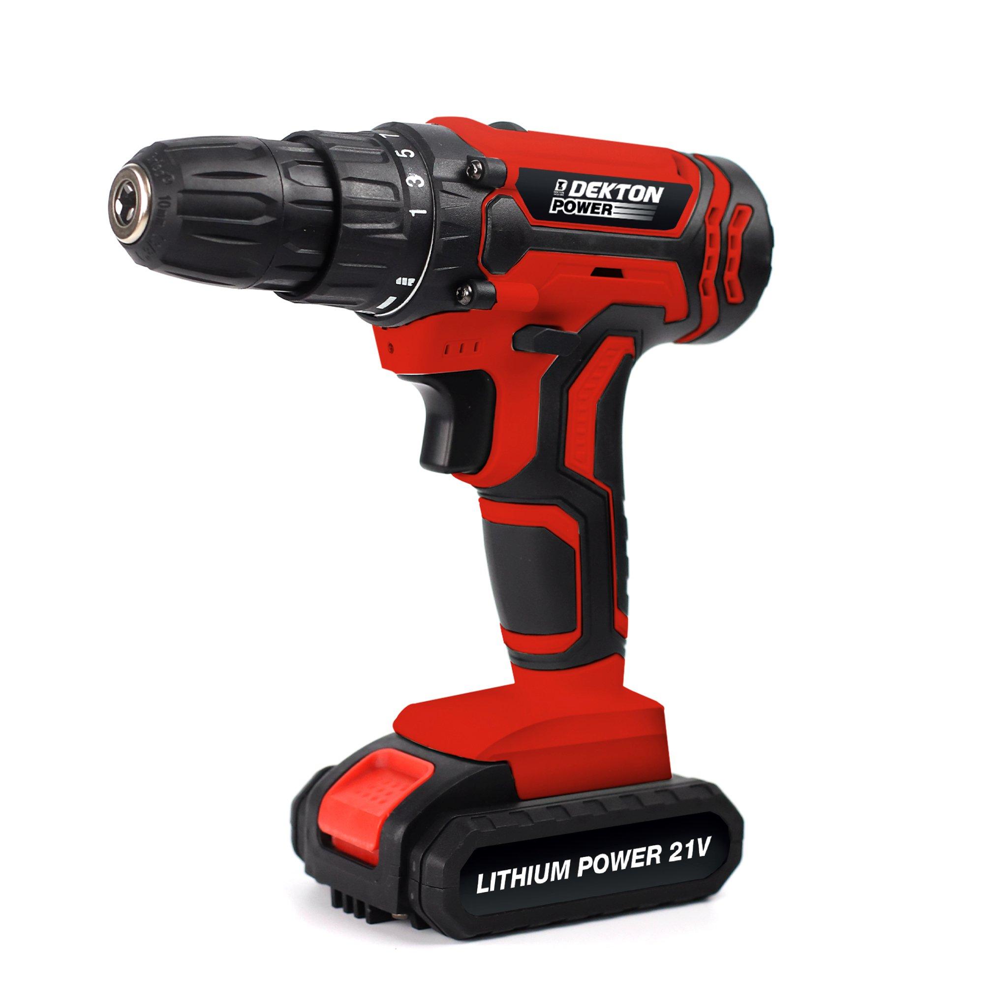 Red & Black - Dekton - Dekton 21v Cordless Drill - 1