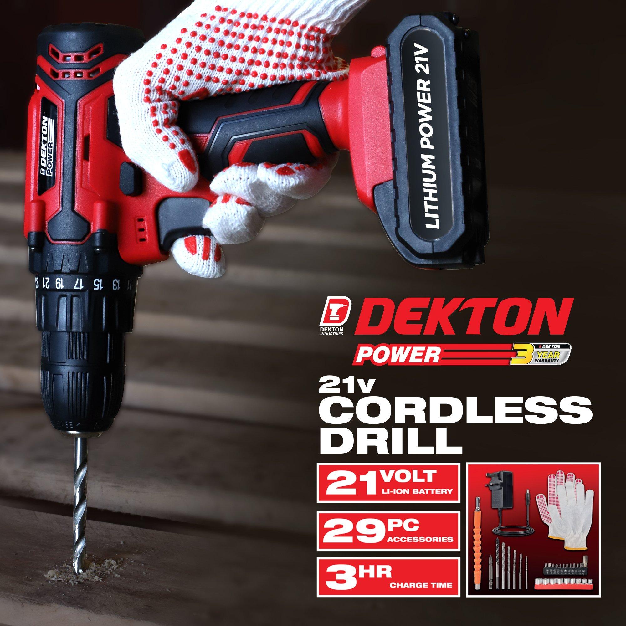 Rosso e Nero - Dekton - Dekton 21v Cordless Drill - 4