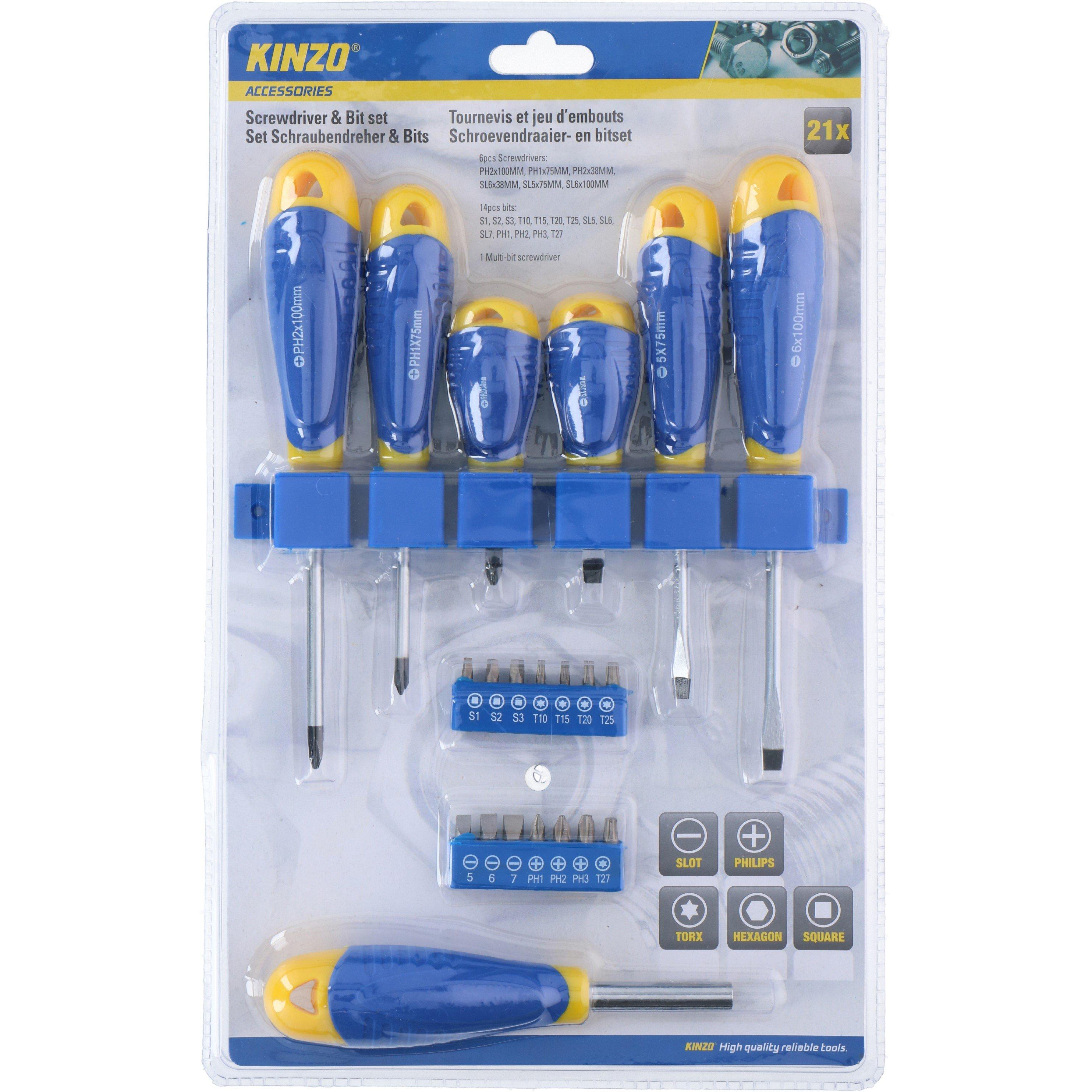 21 Pieces - Kinzo - Screwdriver Bit Set - 1