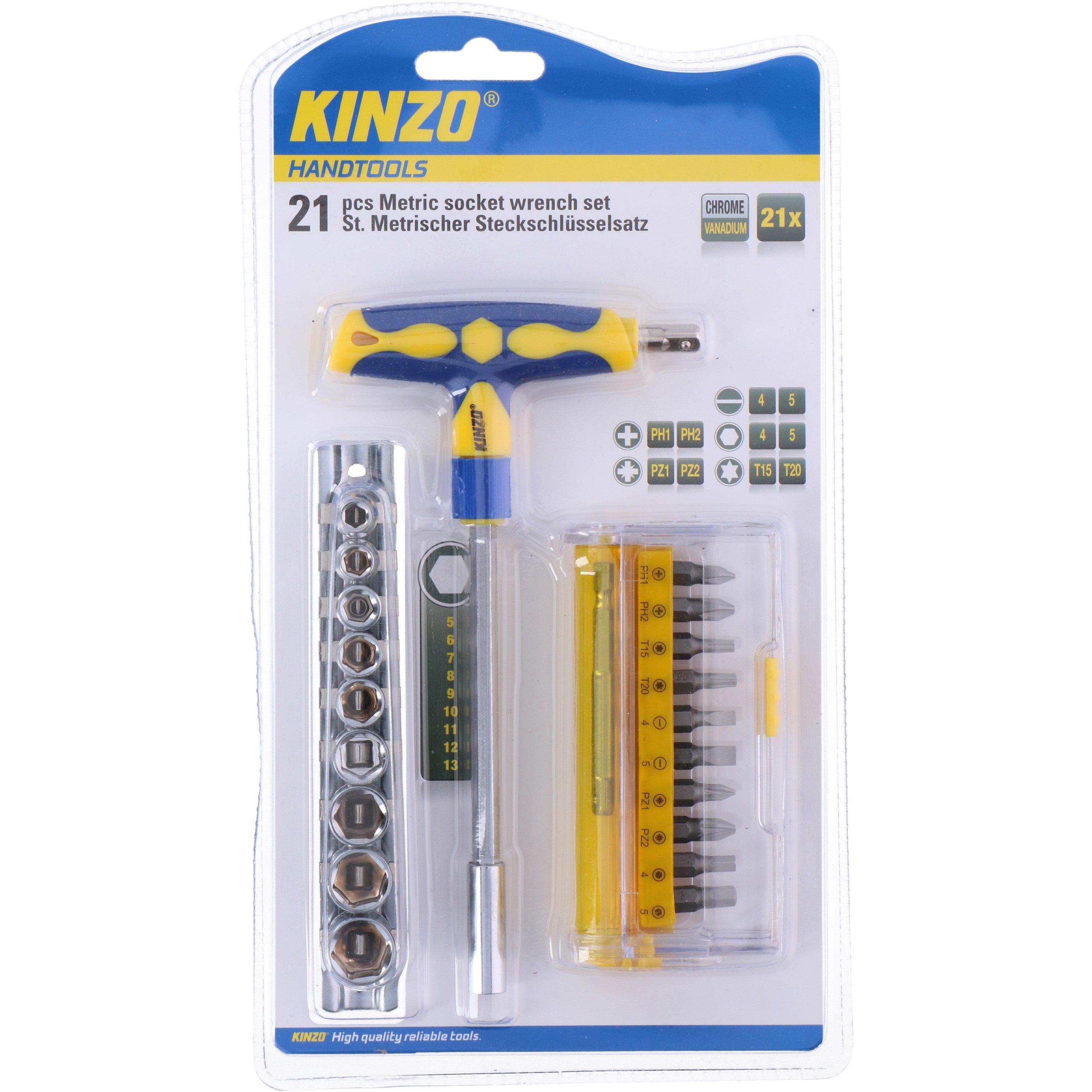 21 Pieces - Kinzo - Socket Wrench Set - 2