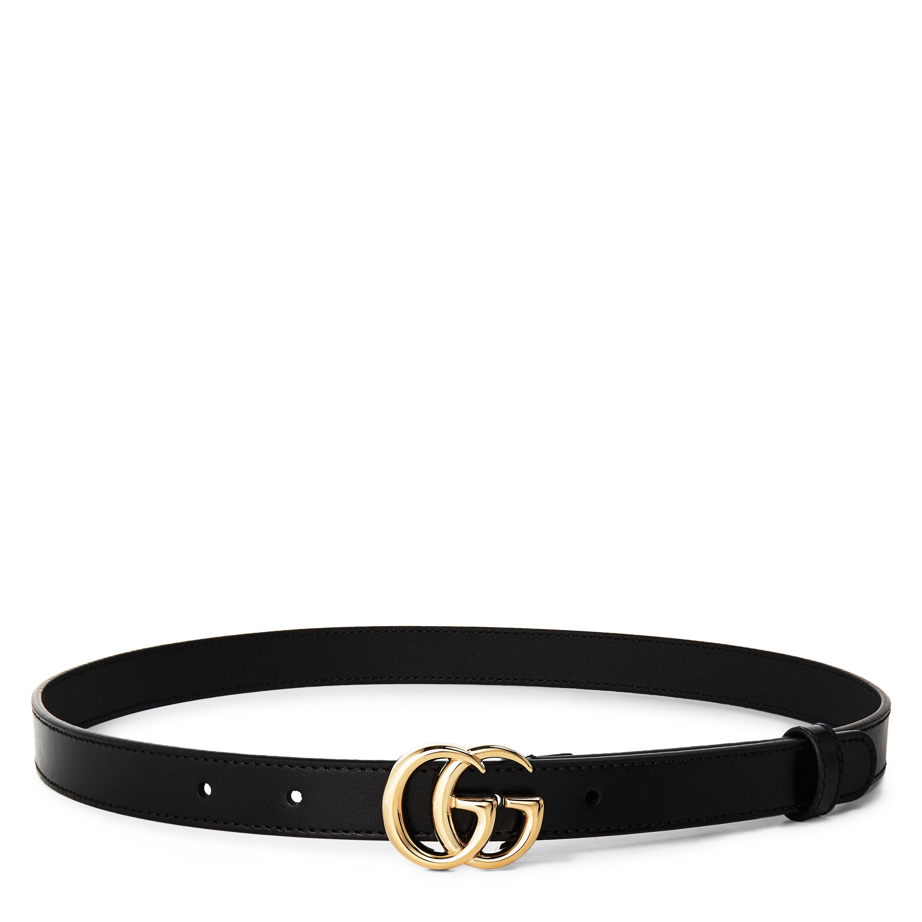 Black - Gucci - Women's Plain Marmont GG Thin Belt - 1