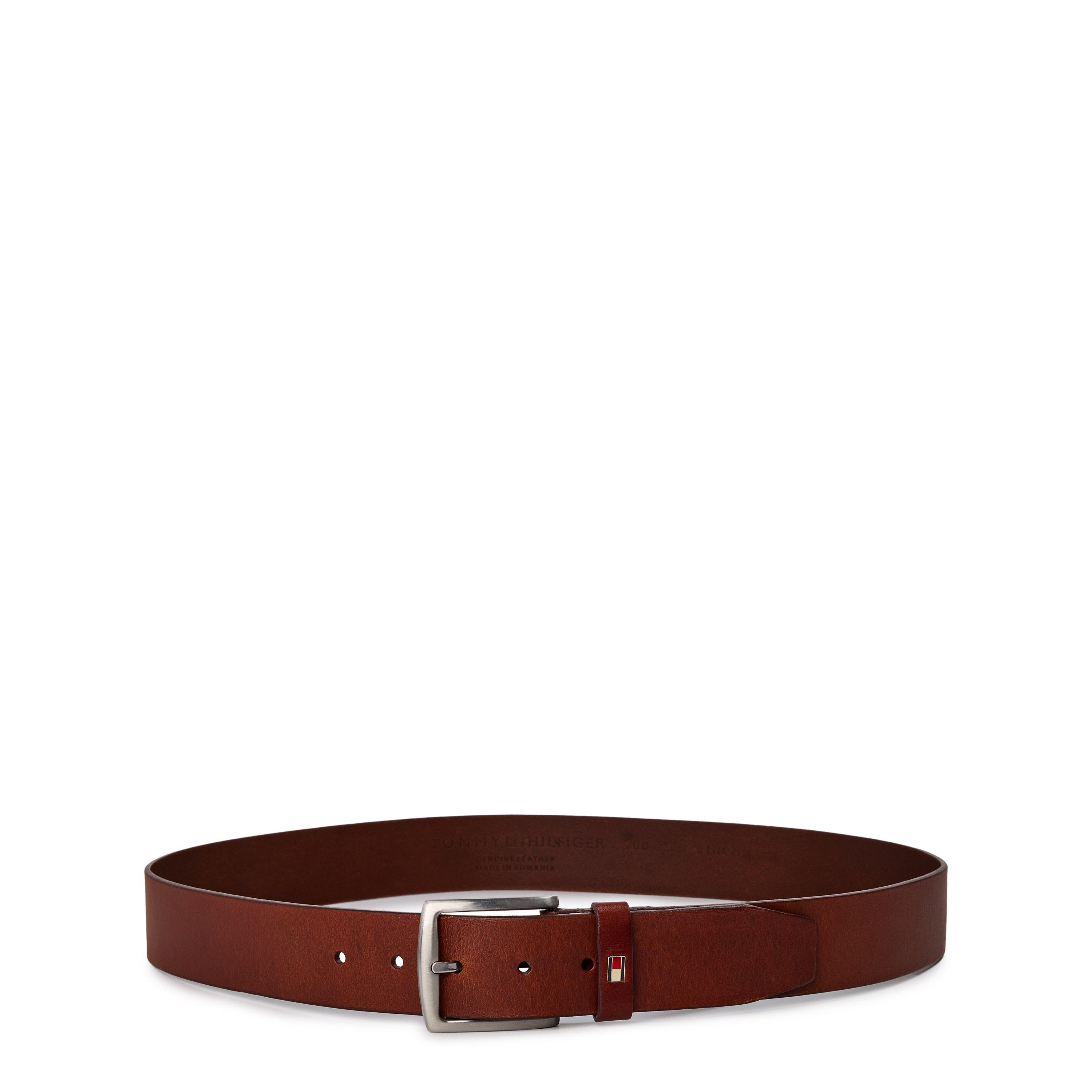 Tommy Hilfiger Denton Leather Belt - Medium Brown - Size 30W (90)