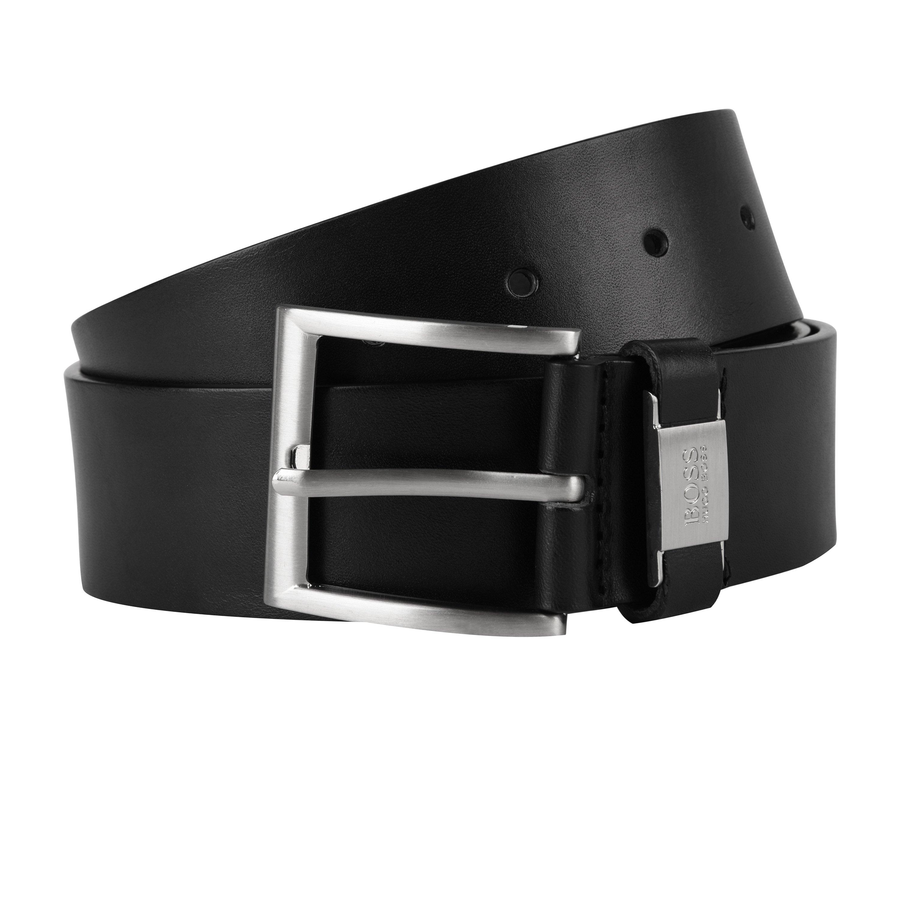 Zwart 001 - Boss - Men's Connio Leather Designer Belt - 2