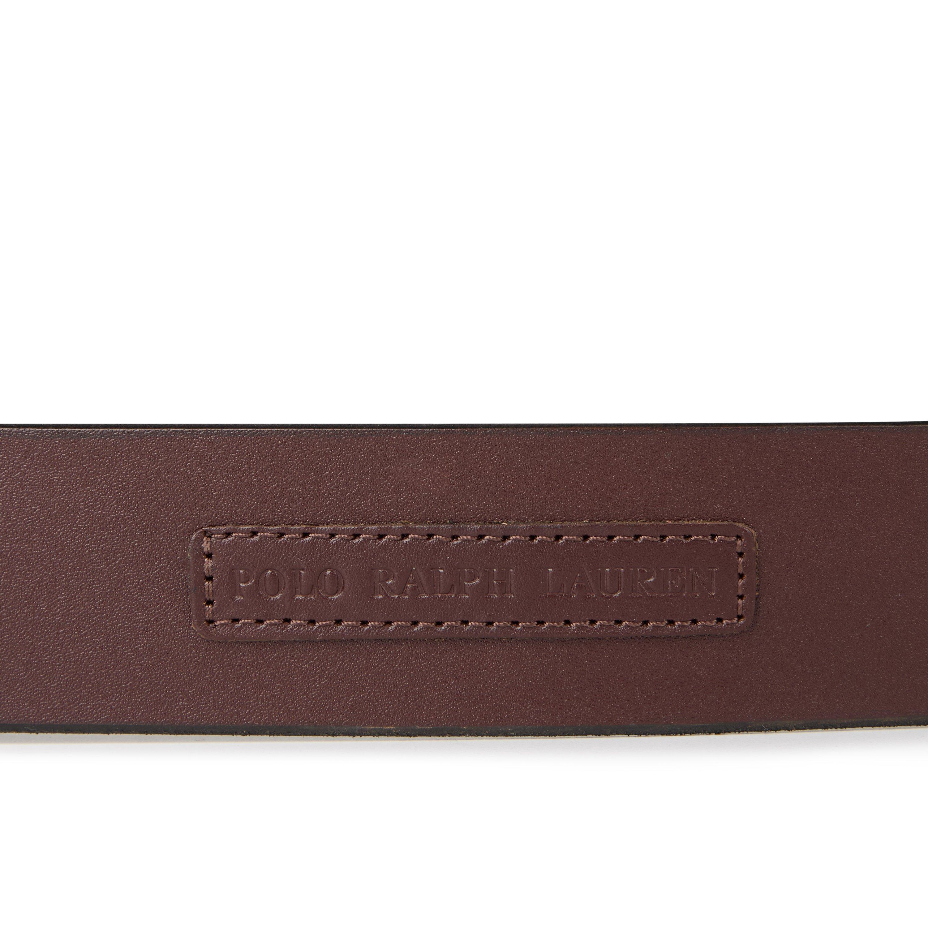 Brown - Polo Ralph Lauren - Logo Patch Leather Belt - 4