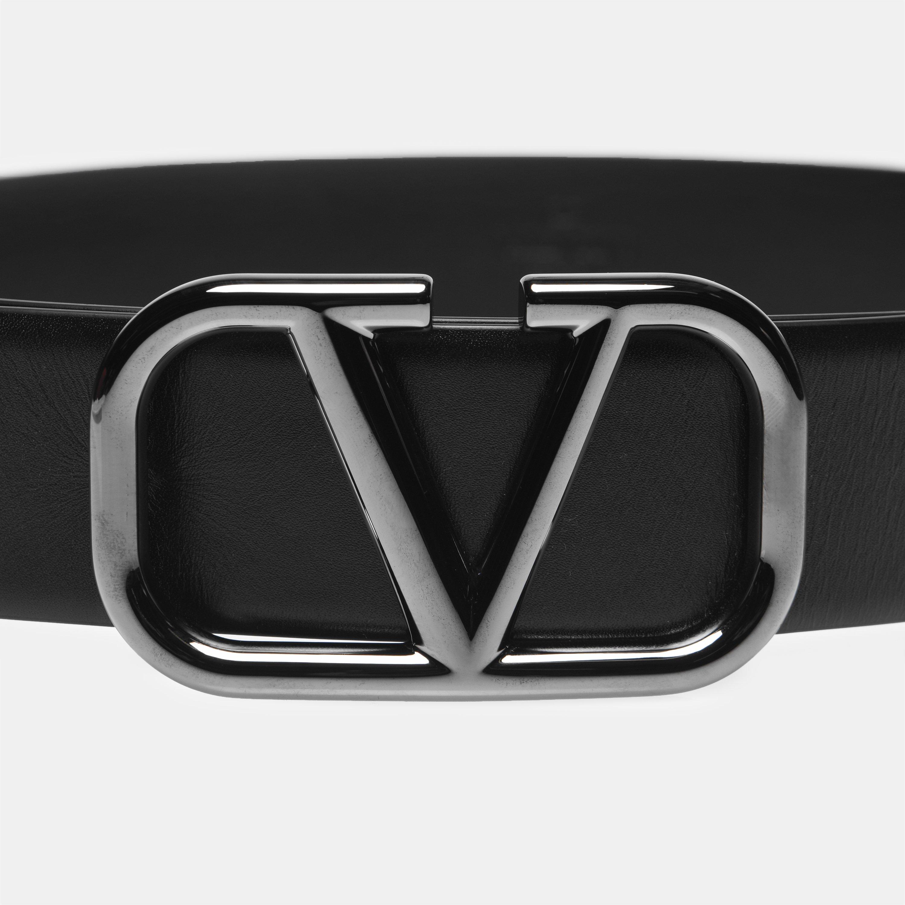 Black/Ruth - Valentino Garavani - V Logo Signature Belt - 4