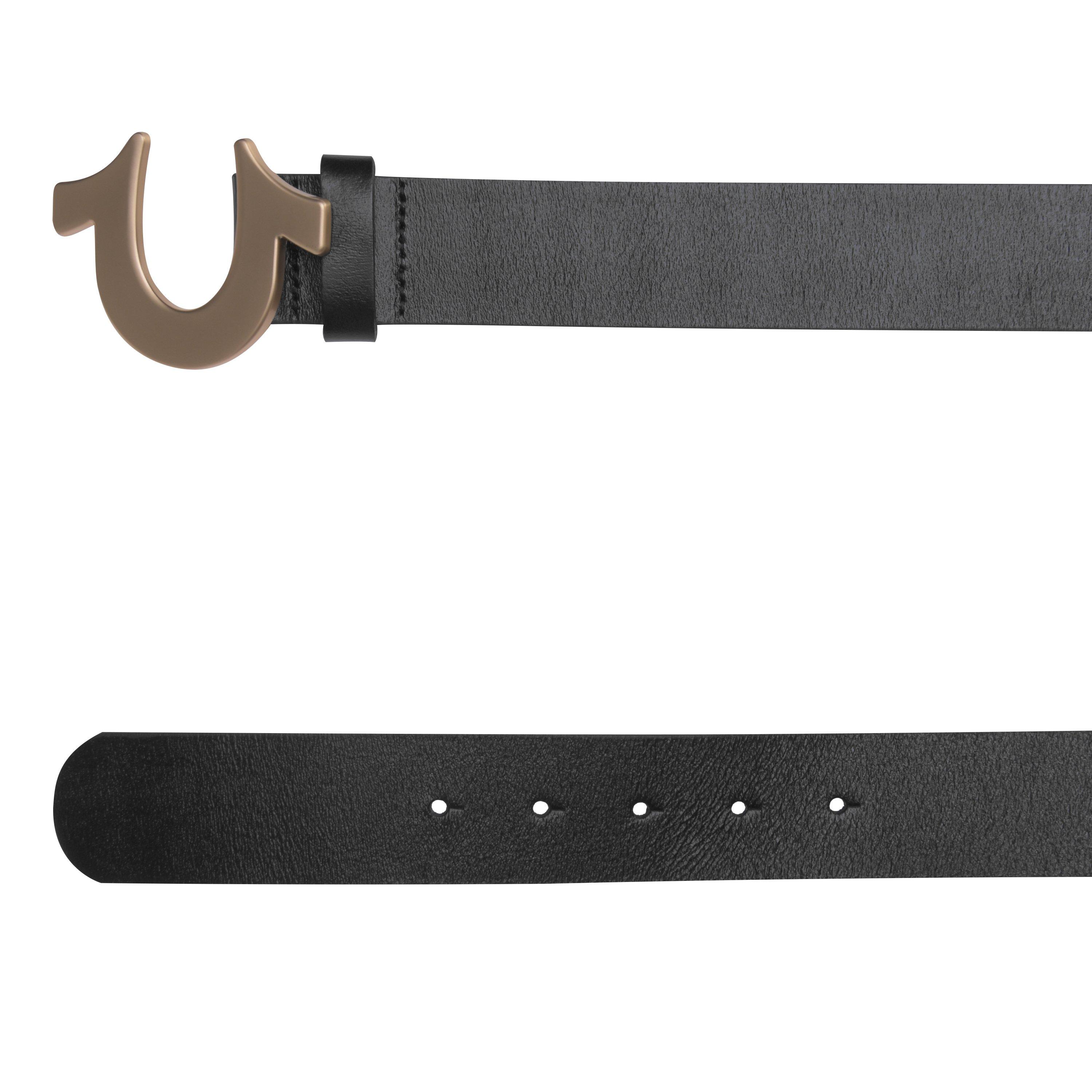 Zwart/Goud - True Religion - Horseshoe Buckle Belt - 3