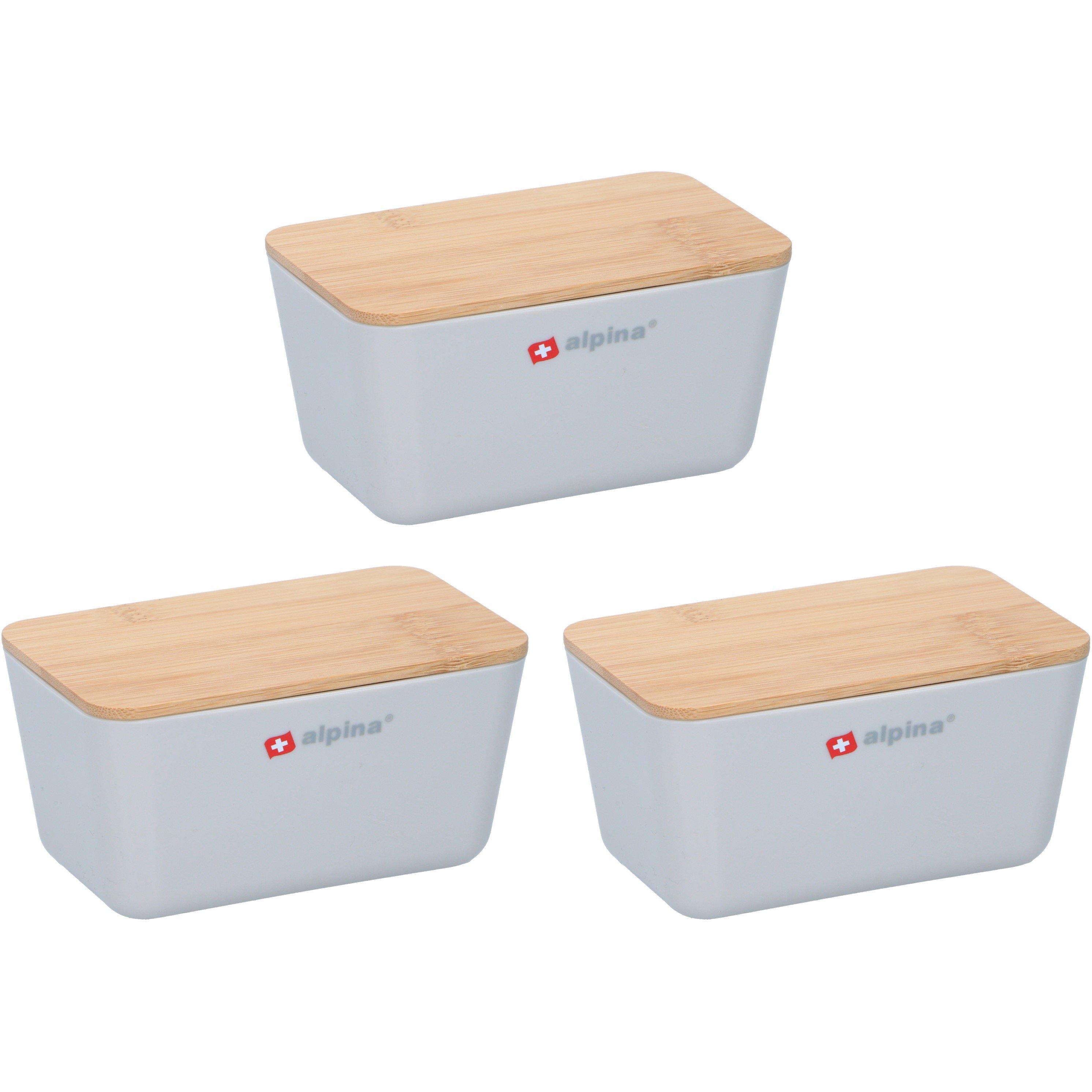 White - Alpina - Storage Box with Bamboo Lid - 2