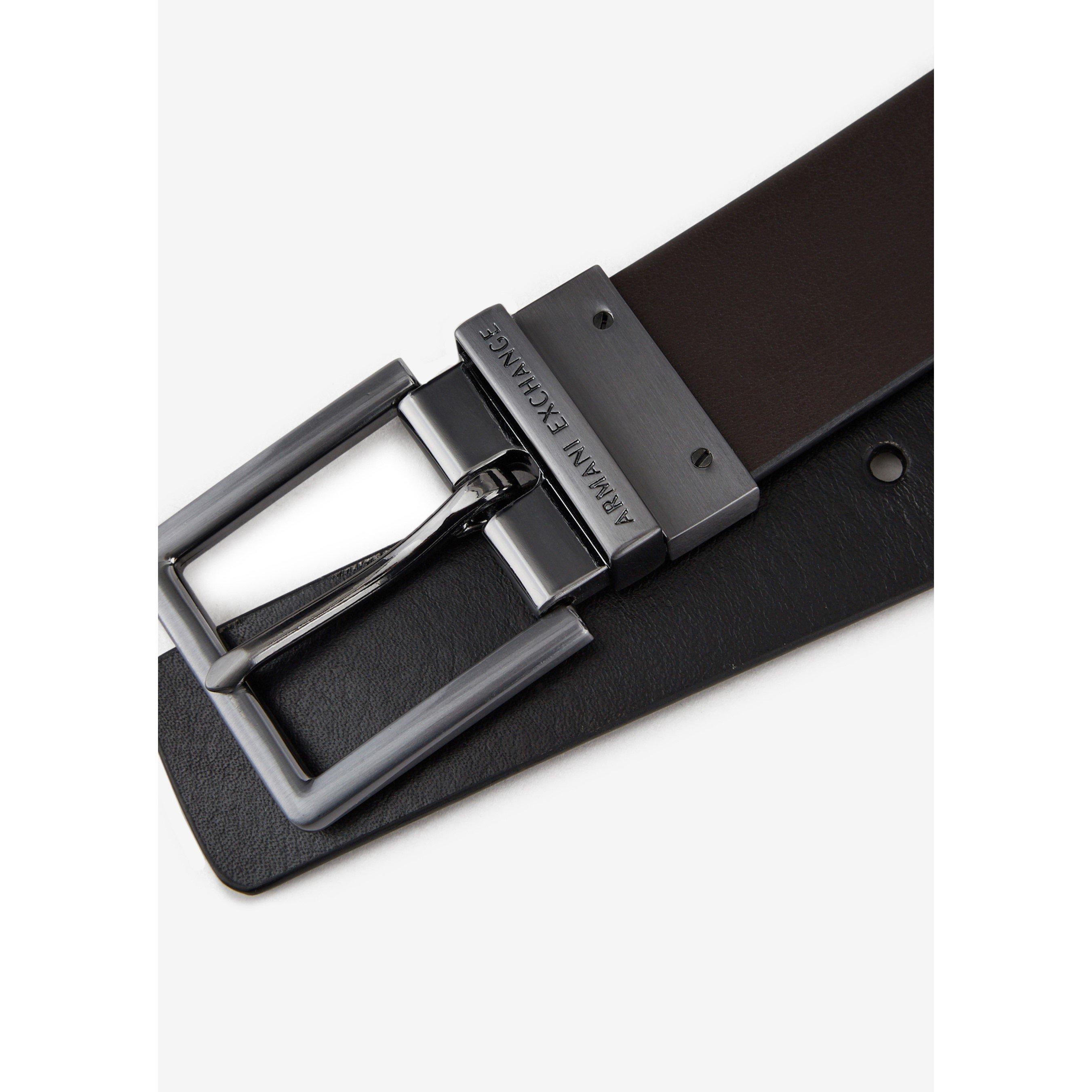 Blac/Brown43420 - Armani Exchange - Metal Tab Belt - 3