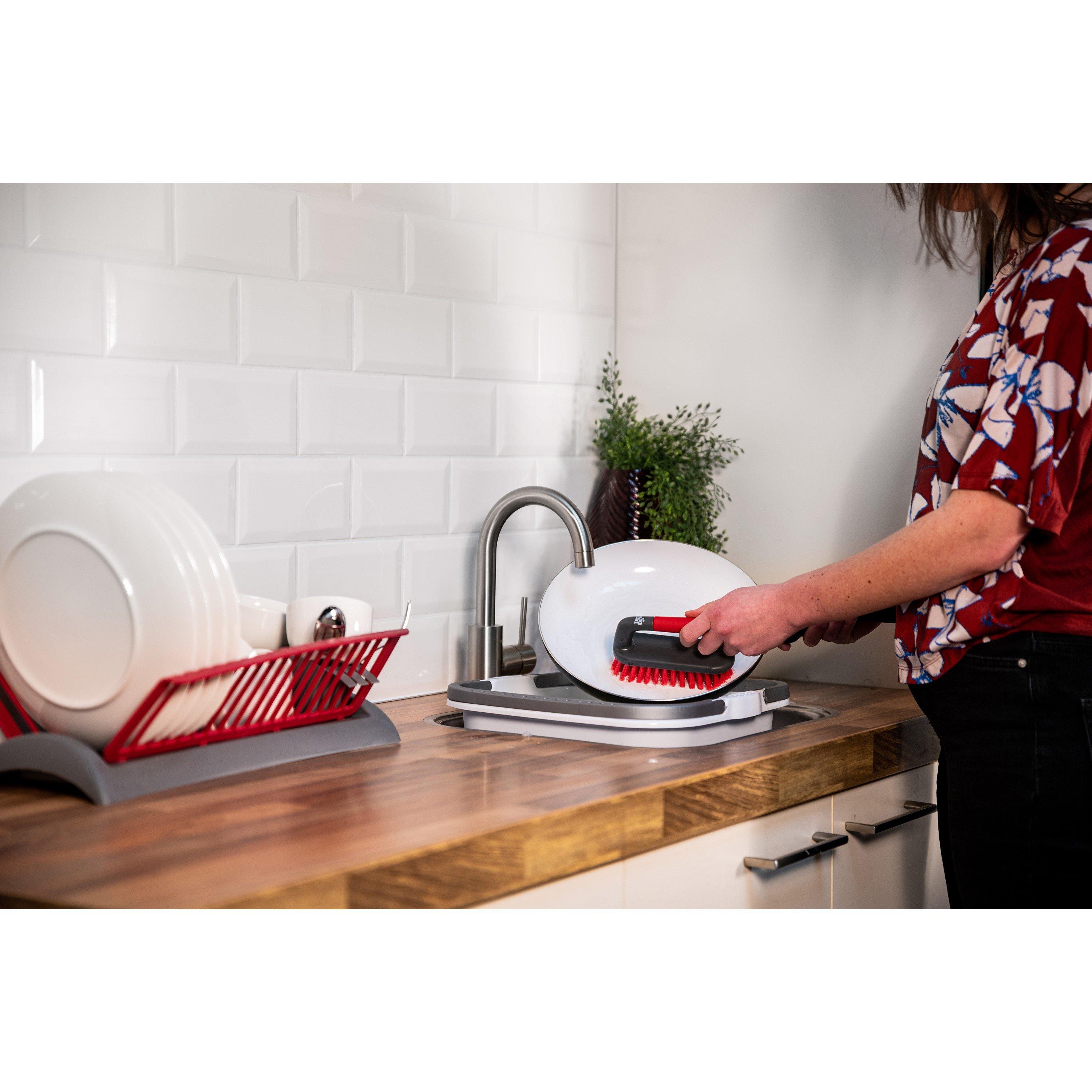 Red - Dirt Devil - Scrub Dustpan and Brush Set - 4
