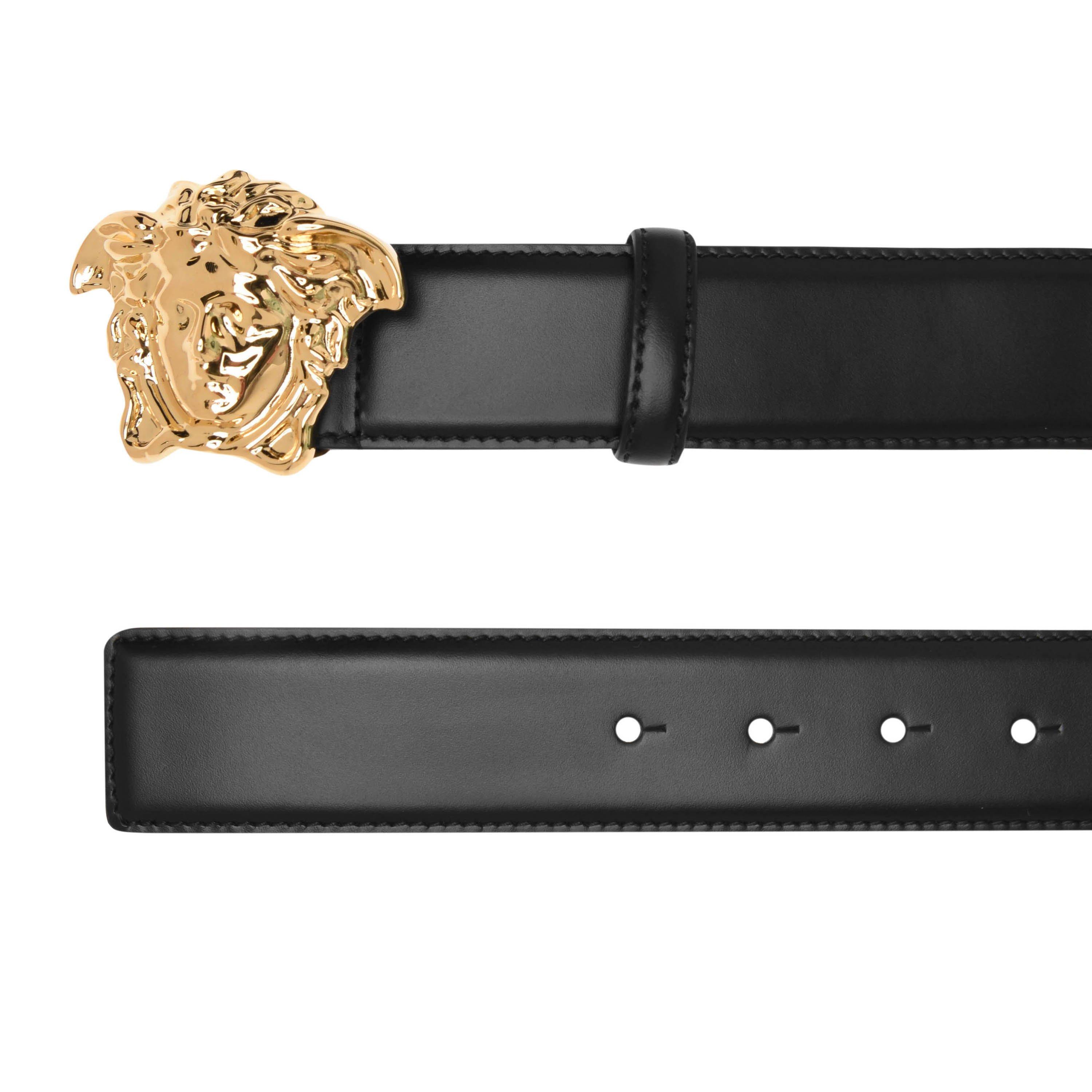 Palazzo Belt Versace Buy Versace Black Leather La Medusa Crystal Palazzo Belt  main image 2