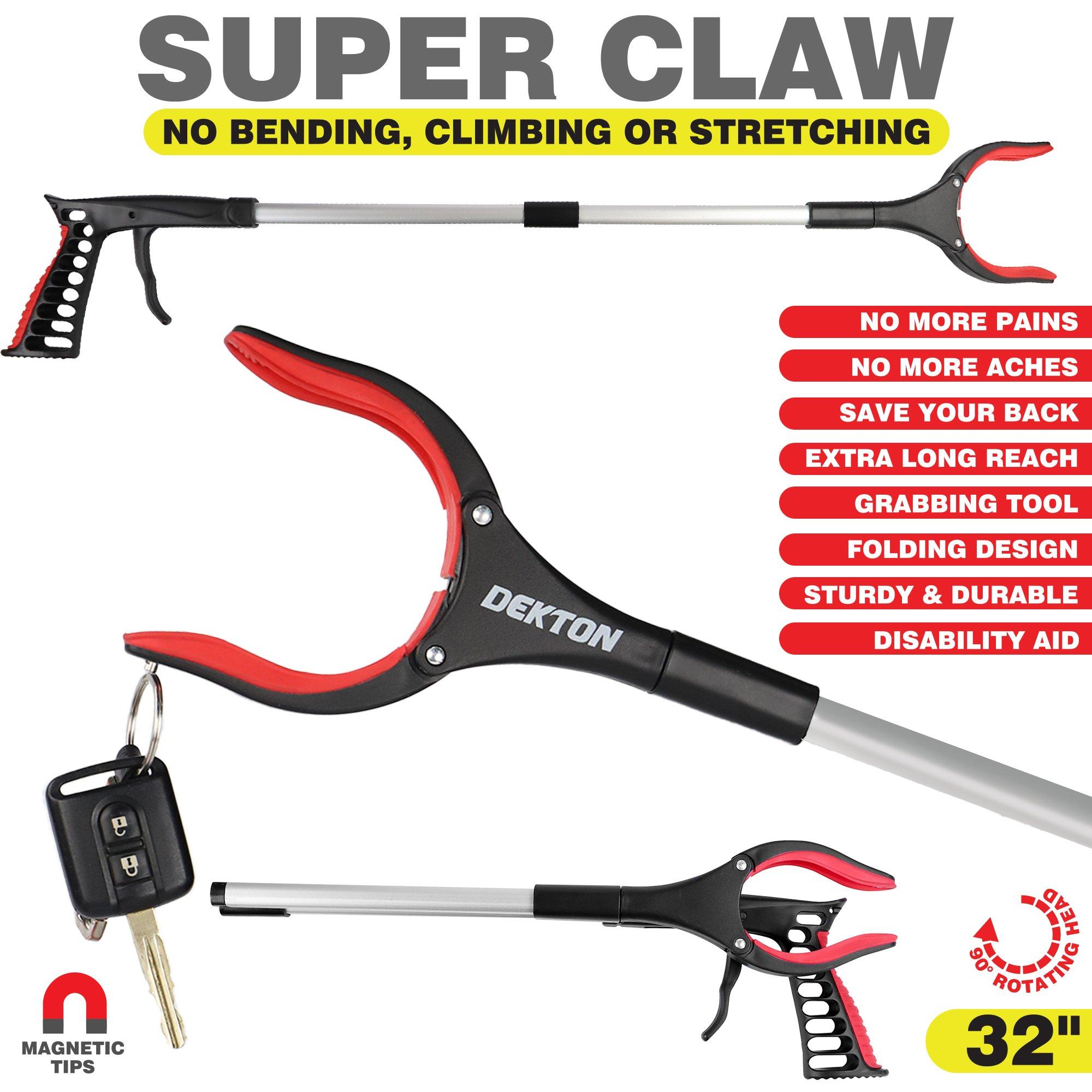 Crna/Srebrna - Dekton - Super Claw Folding Pick Up Tool - 3