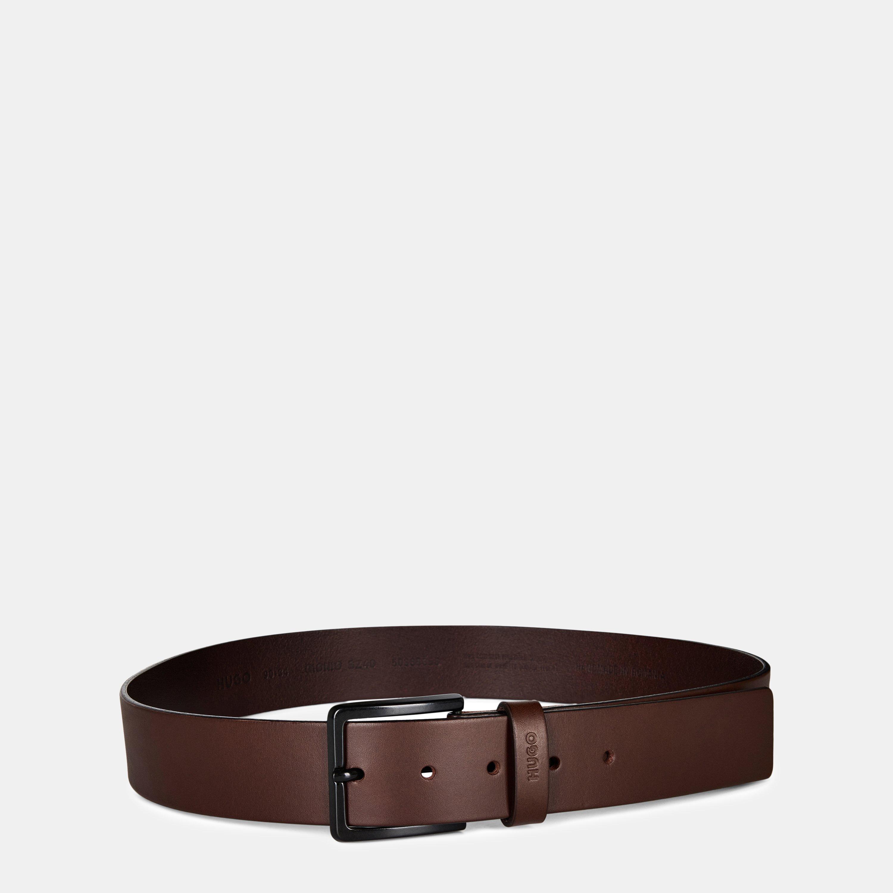 Hugo Men's Gionio Leather Belt - Dark Brown - 44R (115cm)