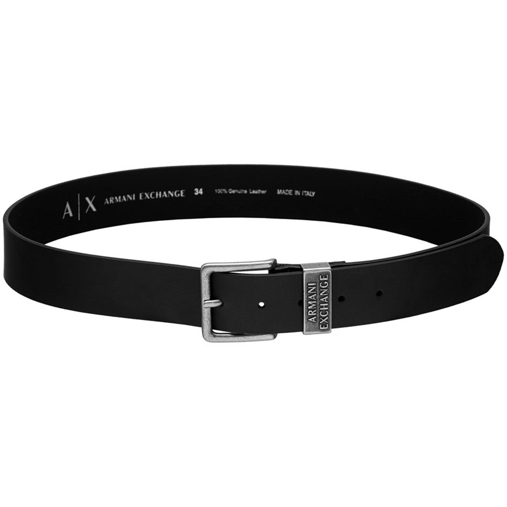 Black 00020 - Armani Exchange - Armani Exchange Men's Inner Logo Belt - 6