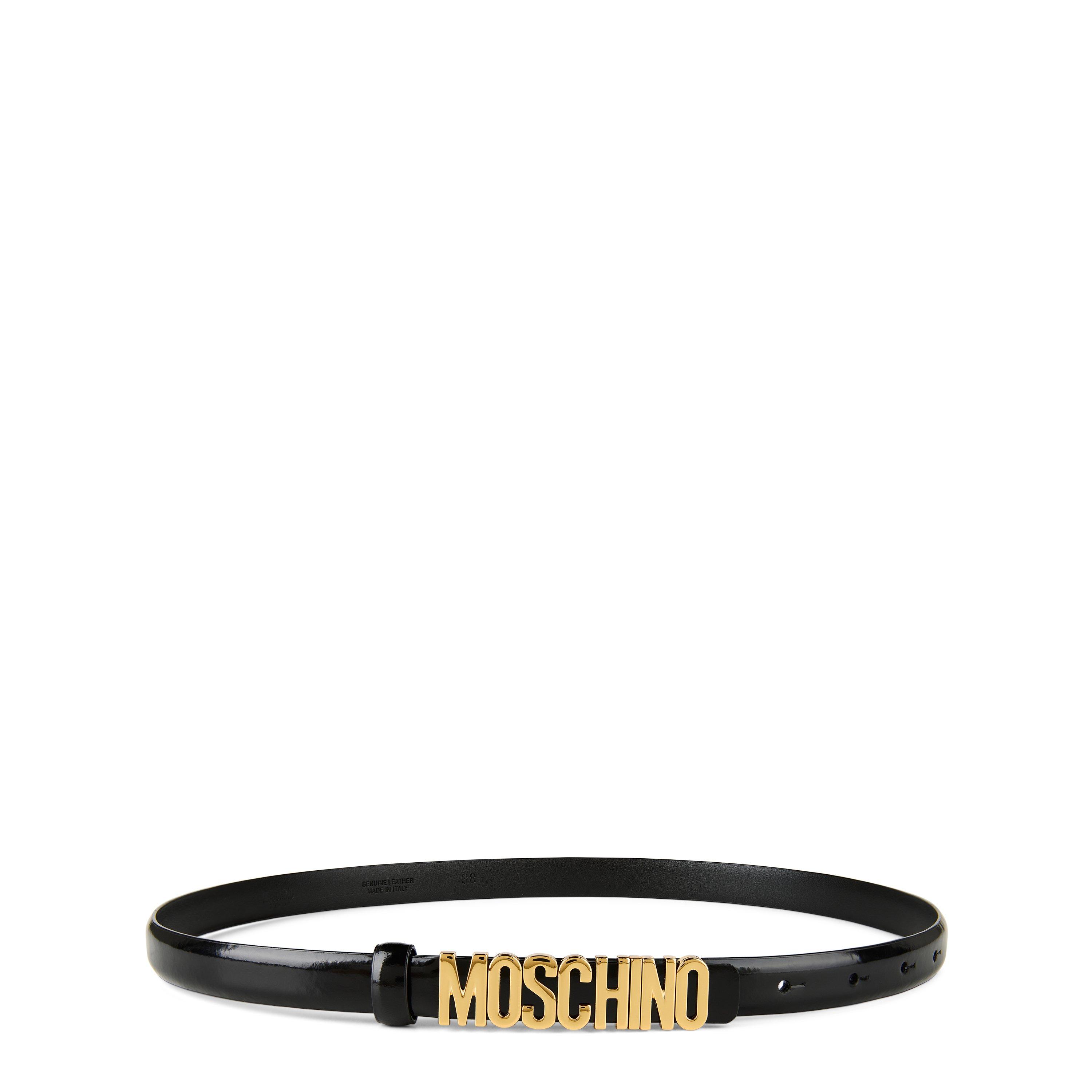 Blk/Gold A0555 - Moschino - Small Logo Belt - 1