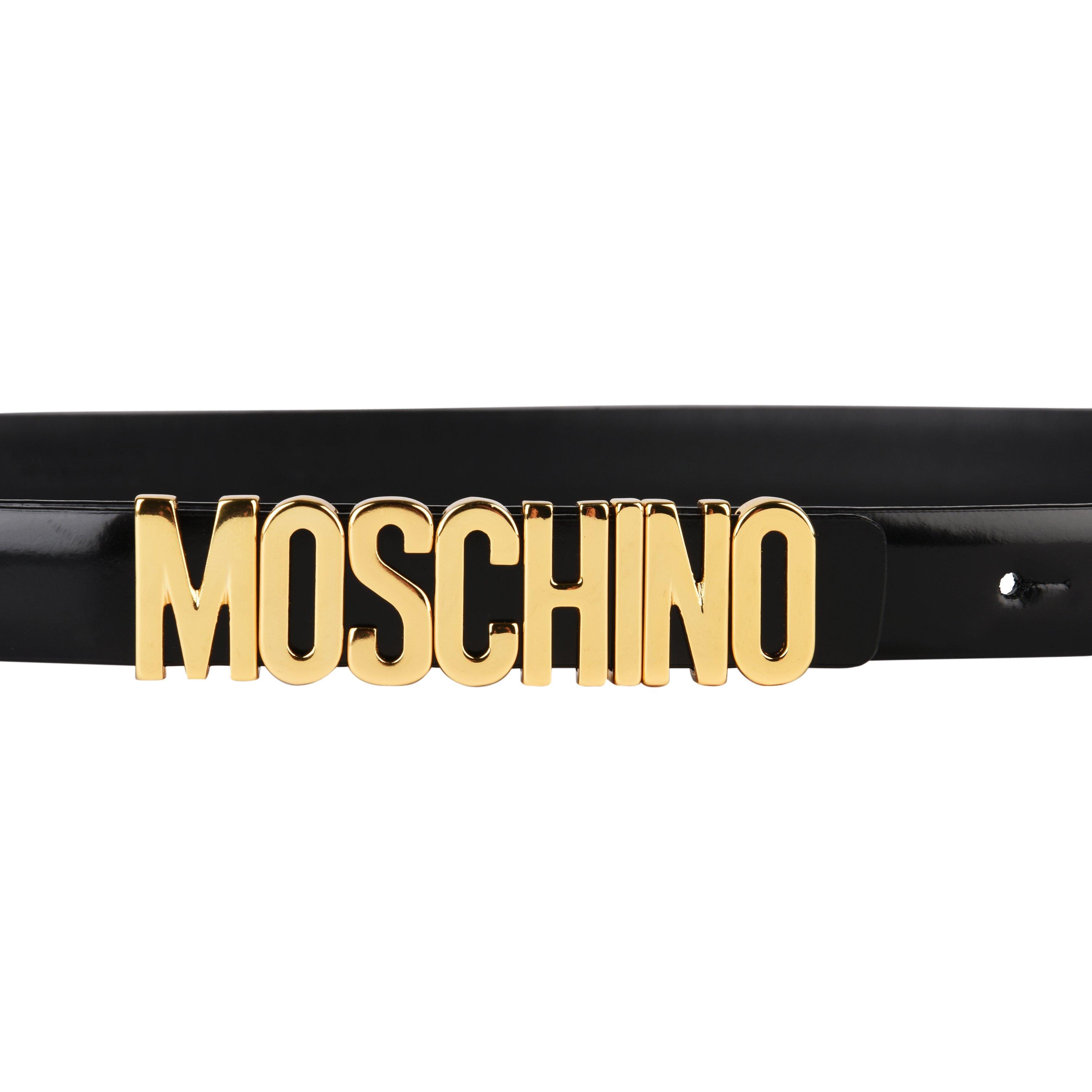 Blk/Gold A0555 - Moschino - Small Logo Belt - 4