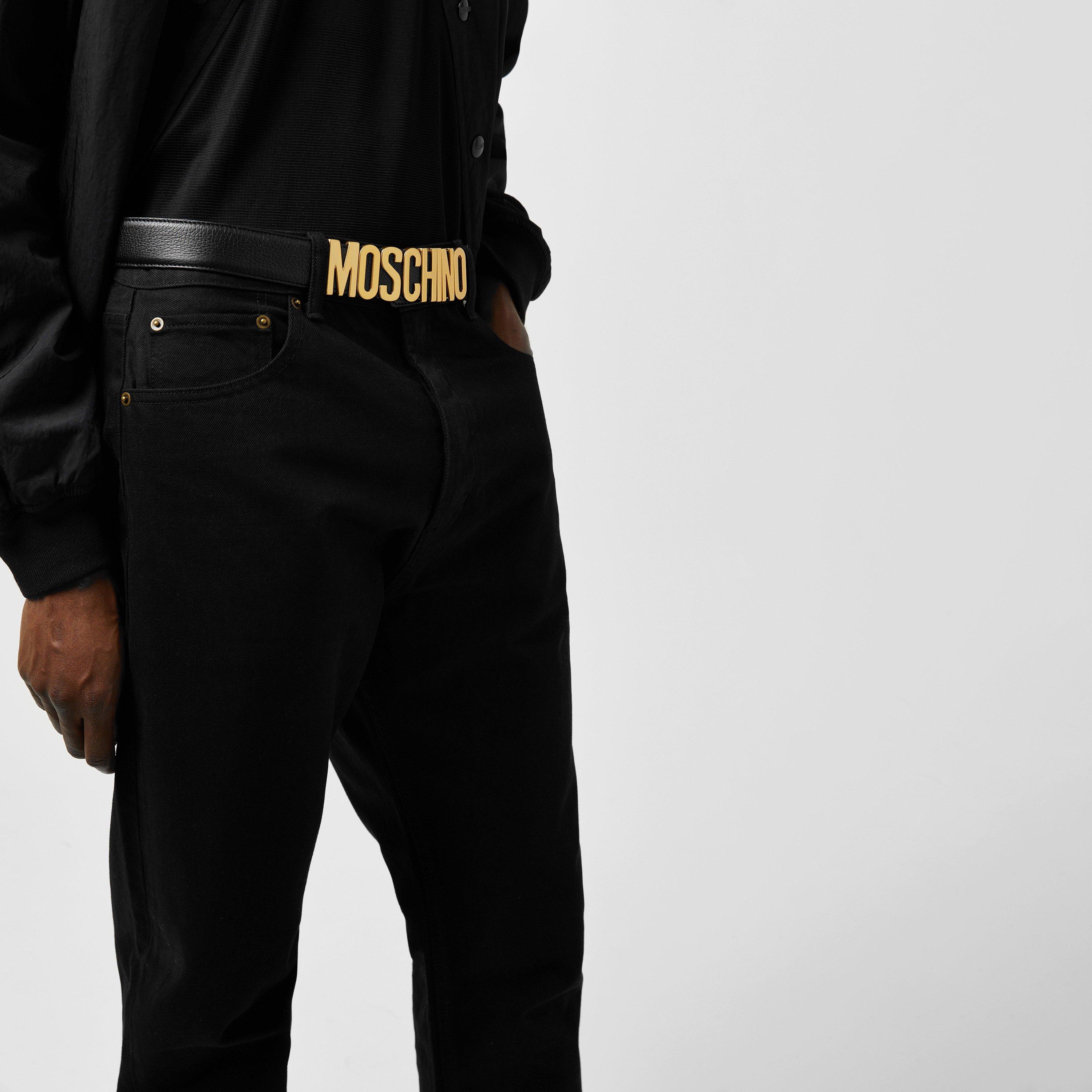 Blk/Gld A0555 - Moschino - Logo Belt - 2