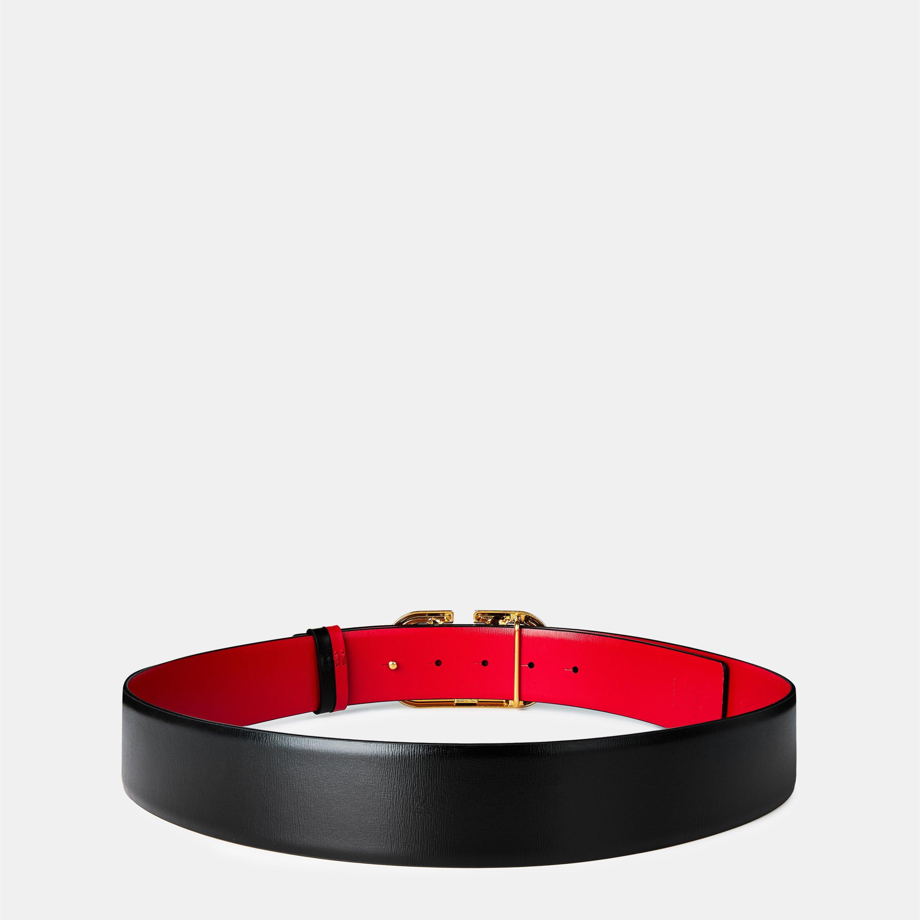 Nero/Rouge 0SM - Valentino Garavani - V Logo 4cm Reversible Belt - 2