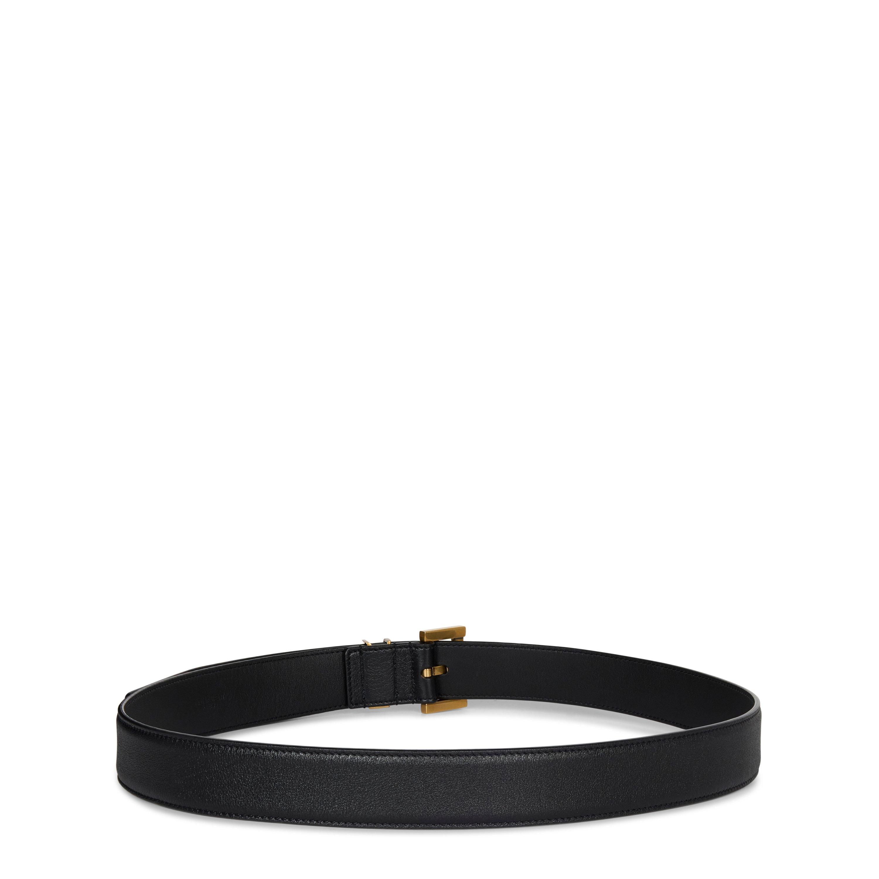 Black/Gold - Saint Laurent - Smooth Cassandre Belt - 8