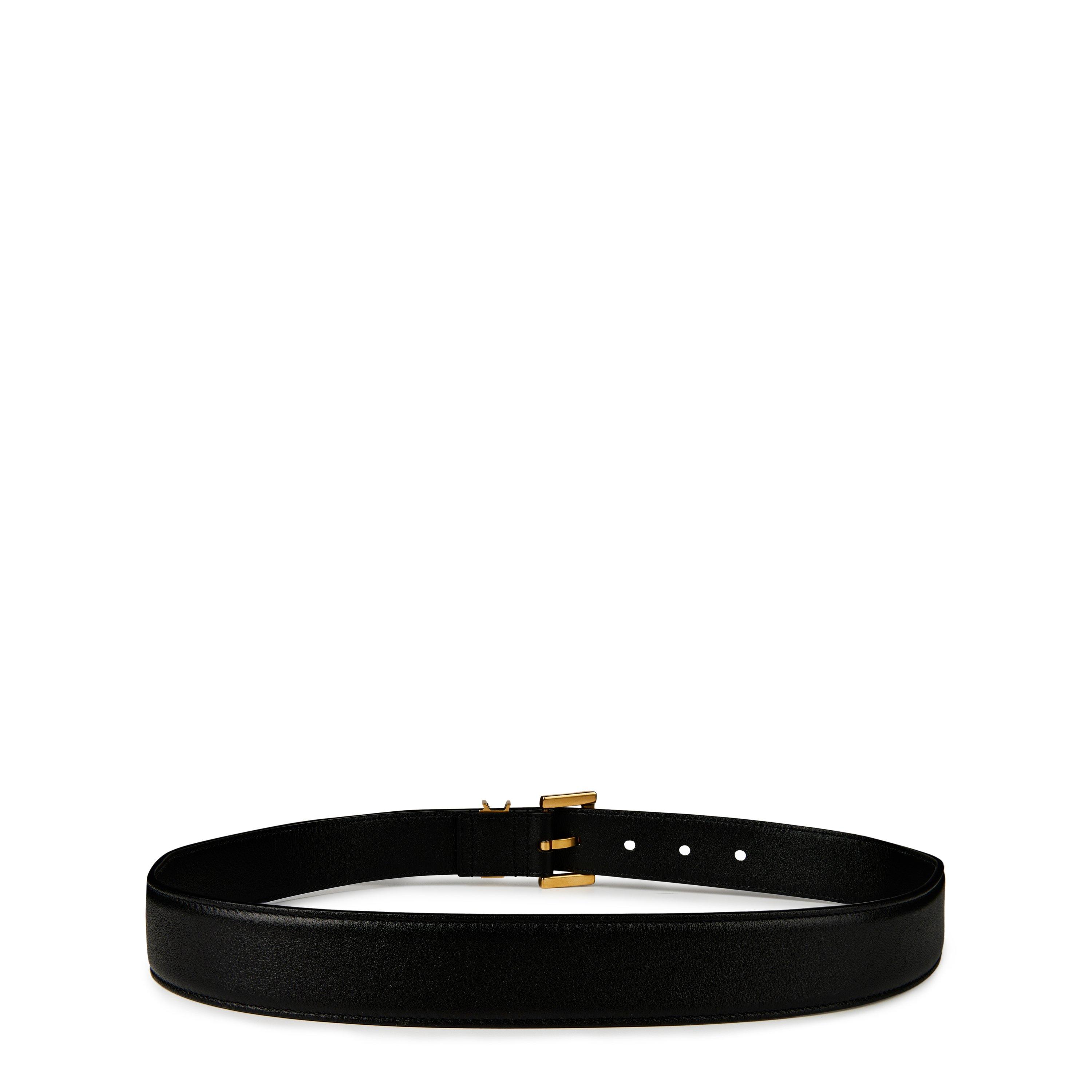 Black/Gold - Saint Laurent - Smooth Cassandre Belt - 3