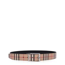 Burberry Reversible Vintage Check E-Canvas And Leather Belt