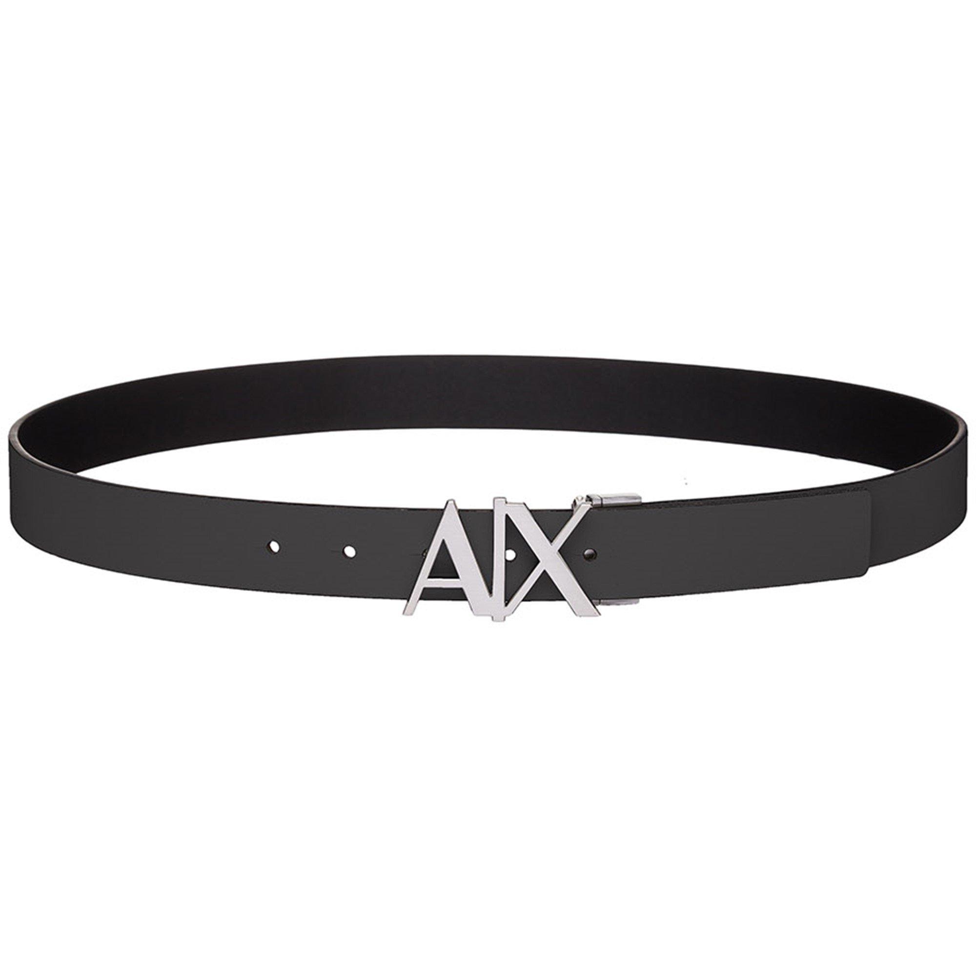 Blk/Blk 43120 - Armani Exchange - Cut Out Logo Leather Belt - 2