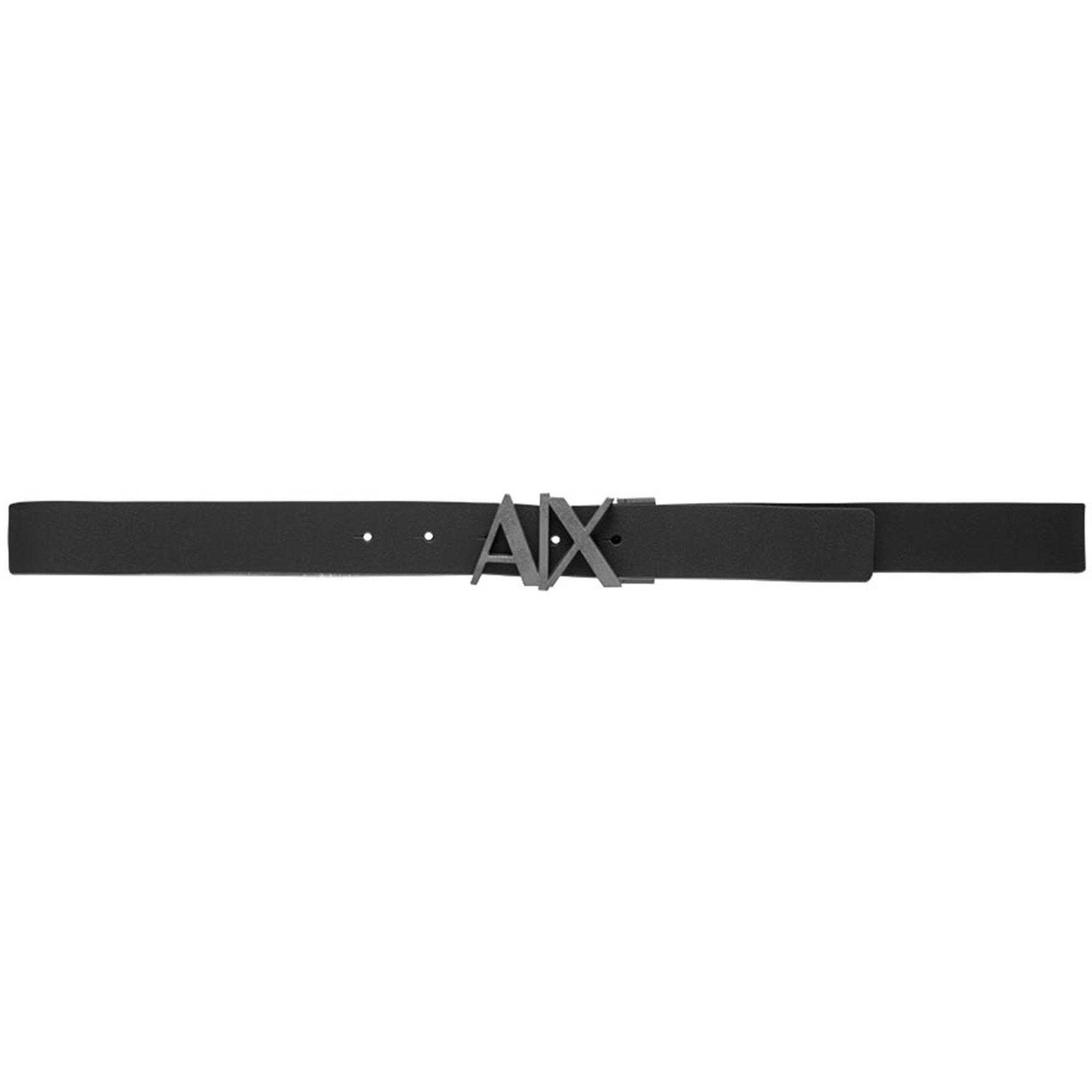 Blk/Blk 43120 - Armani Exchange - Cut Out Logo Leather Belt - 7